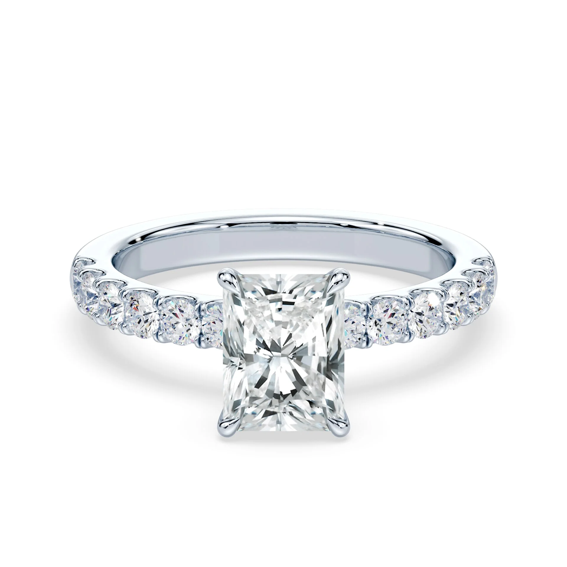 Radiant Hidden Halo Medium Pave Ring
