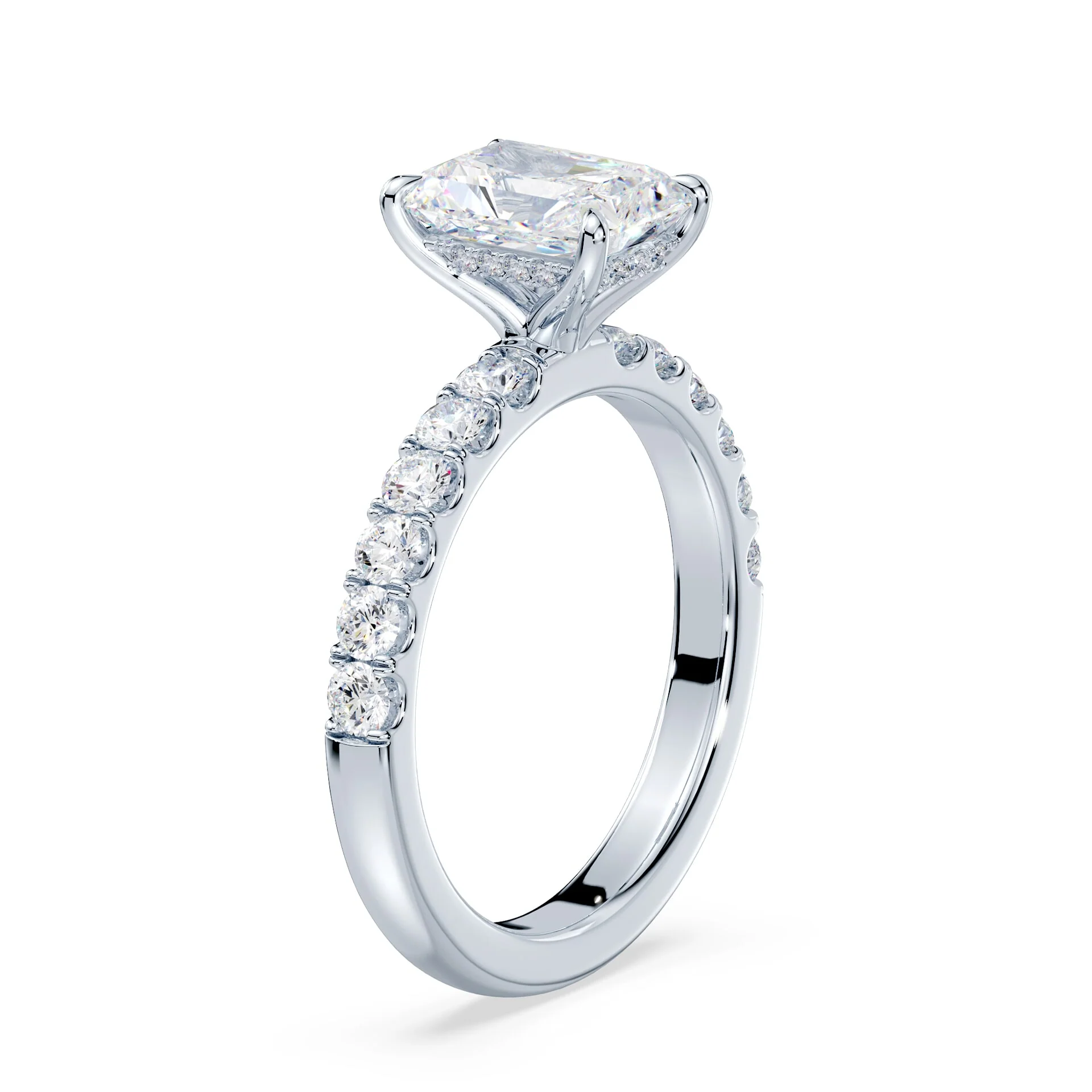 Radiant Hidden Halo Medium Pave Ring - Image 2