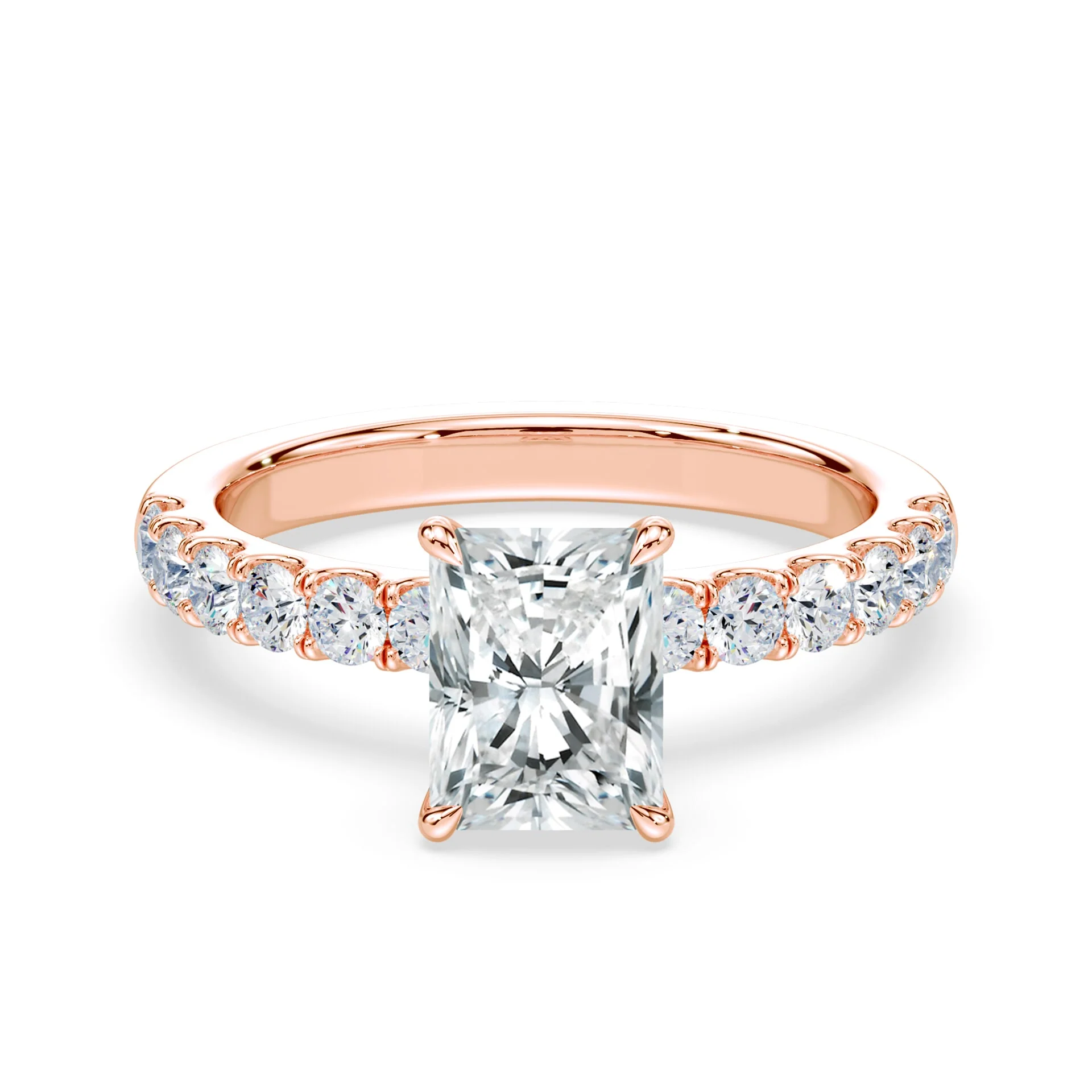 Radiant Hidden Halo Medium Pave Ring
