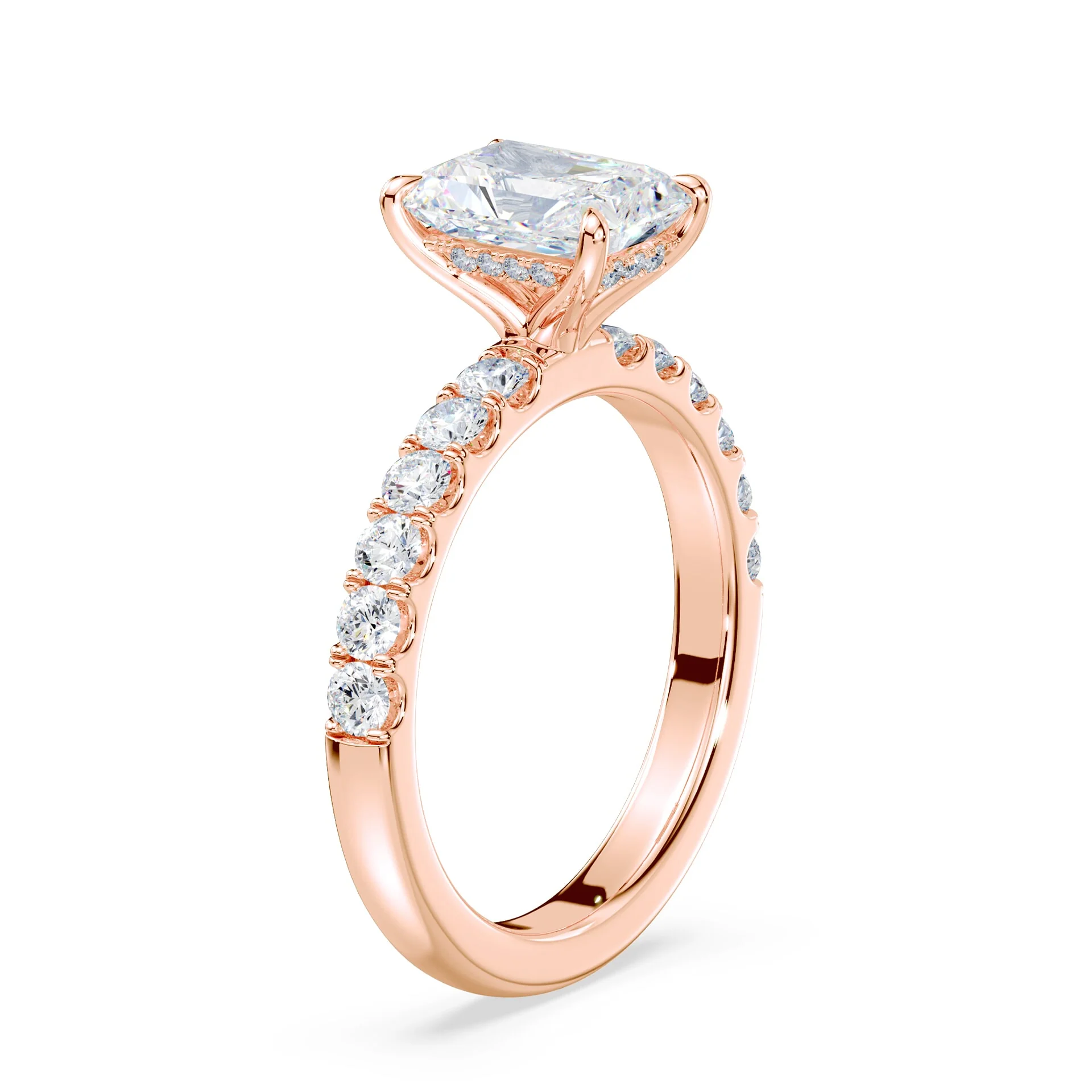 Radiant Hidden Halo Medium Pave Ring - Image 2