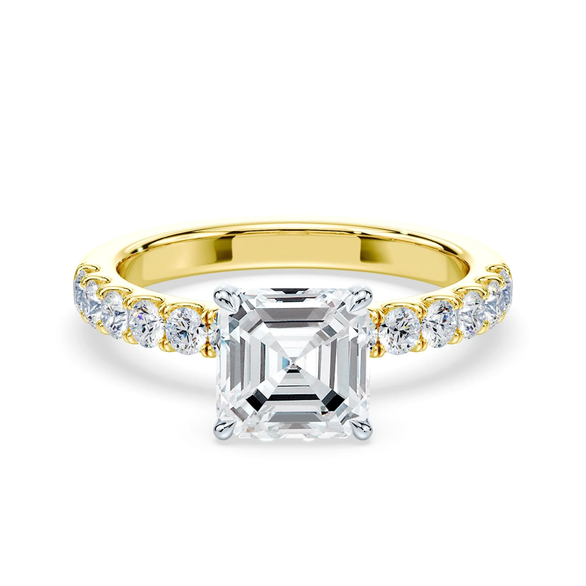 Asscher Cut Medium Pave Ring