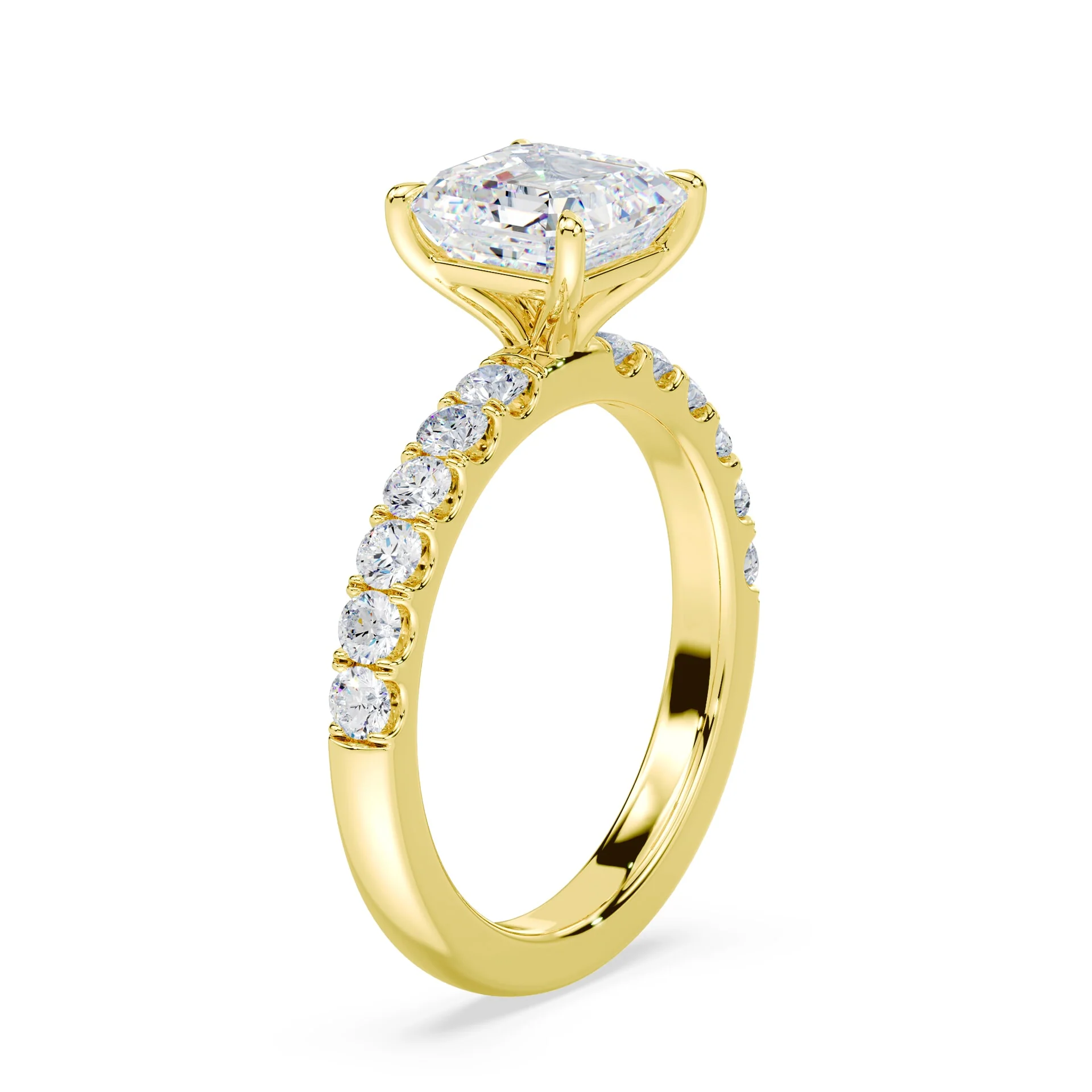 Asscher Cut Medium Pave Ring - Image 2