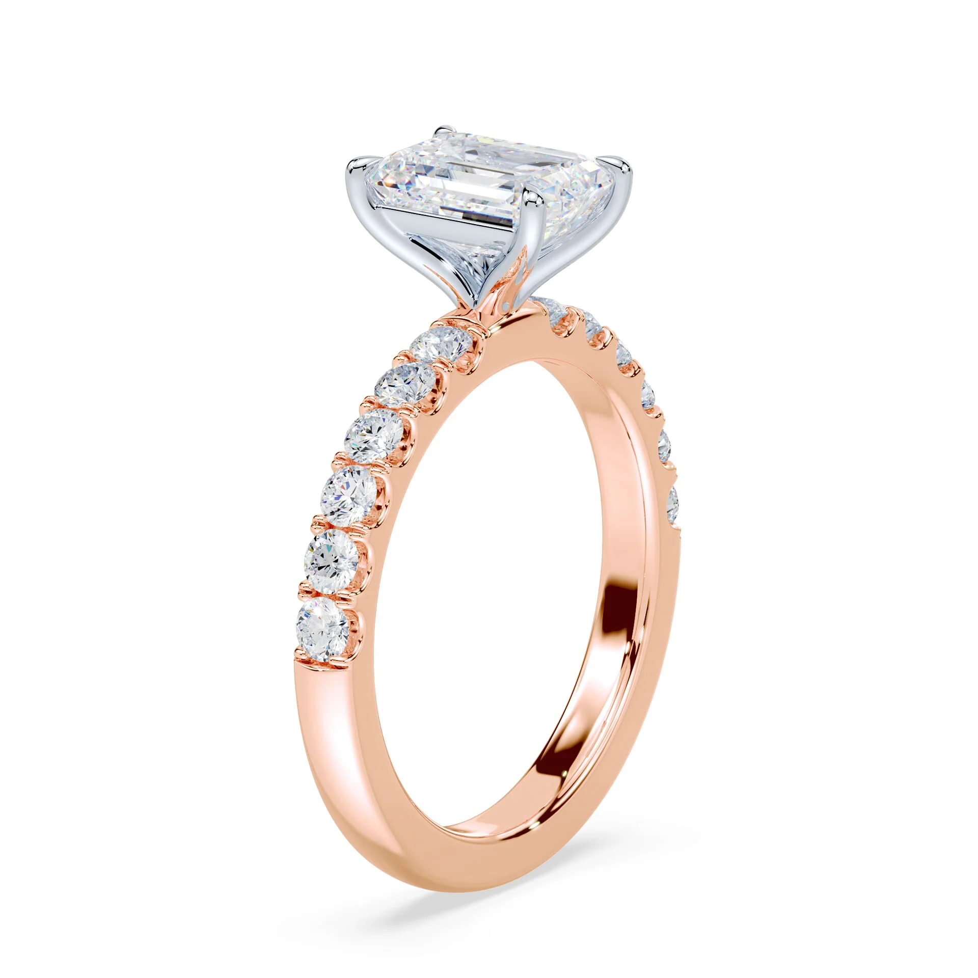 Emerald Cut Medium Pave Ring - Image 2