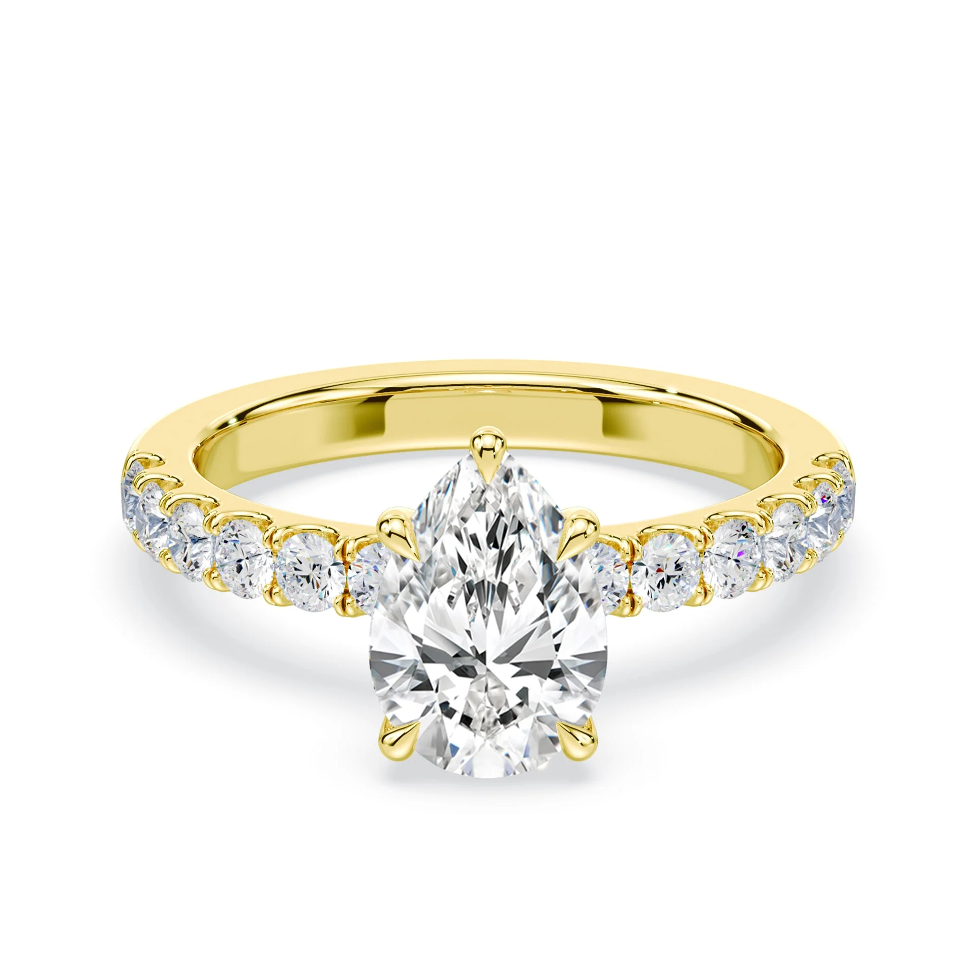 Pear Cut Medium Pave Ring