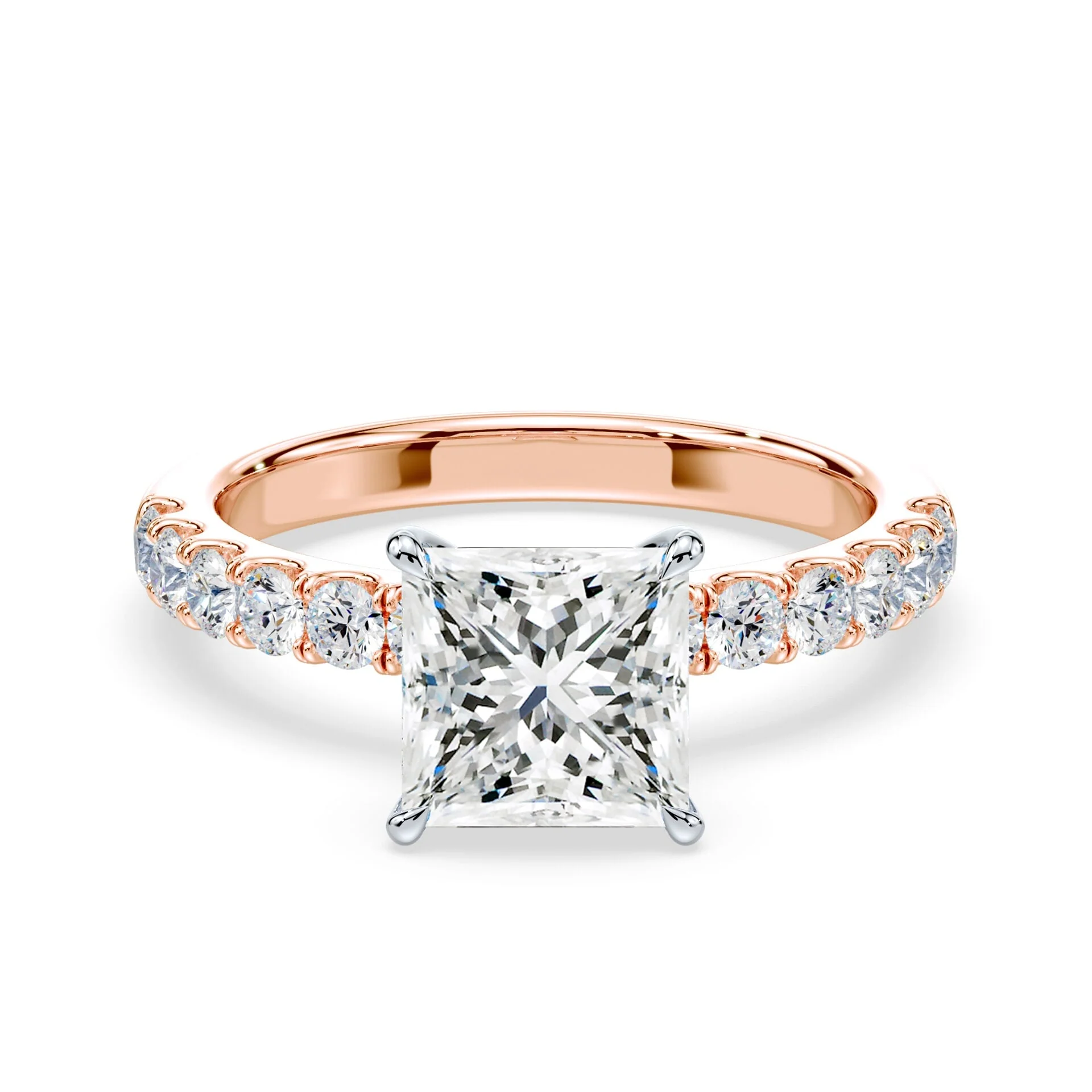 Princess Cut Medium Pave Ring