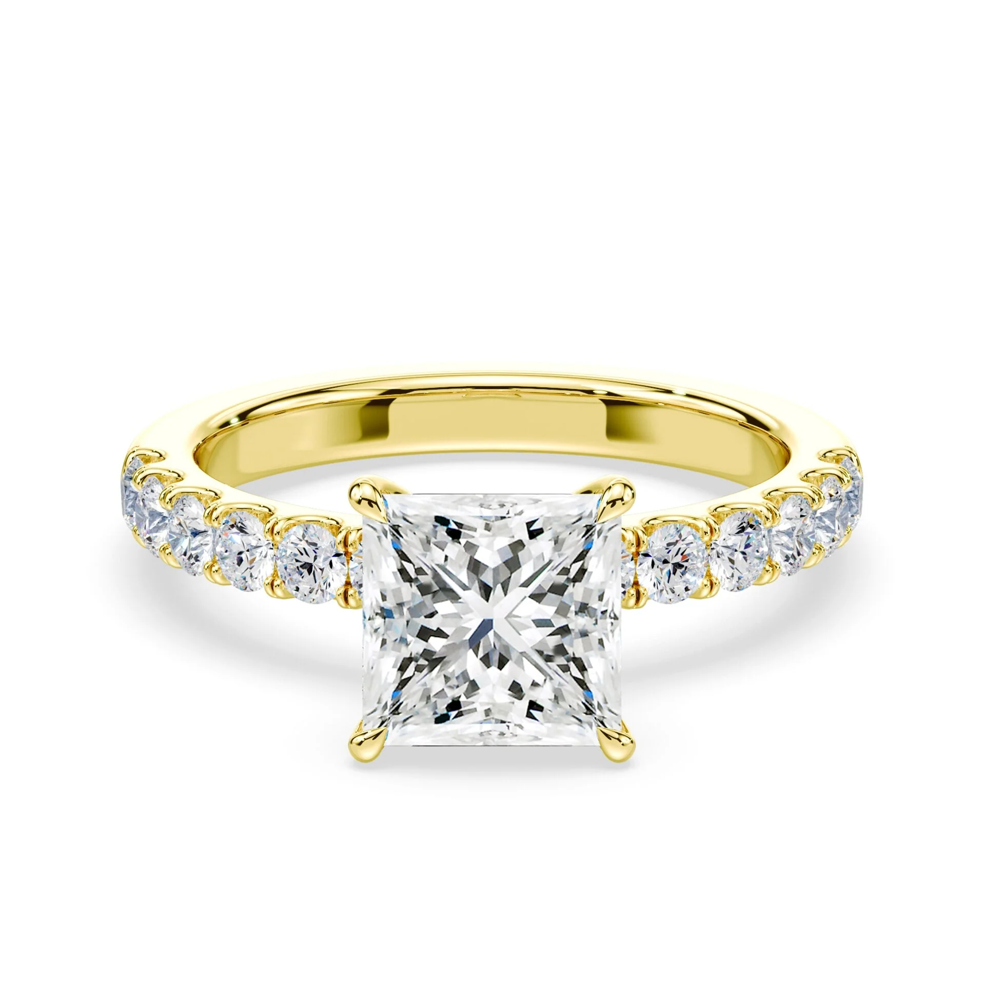 Princess Cut Medium Pave Ring