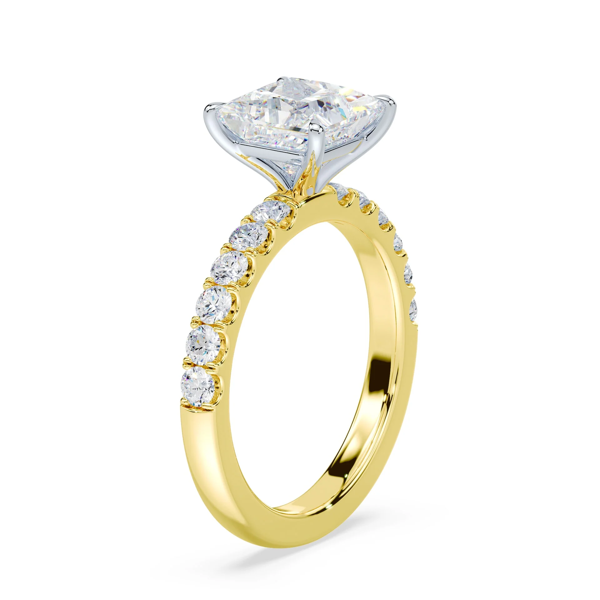Princess Cut Medium Pave Ring - Image 2