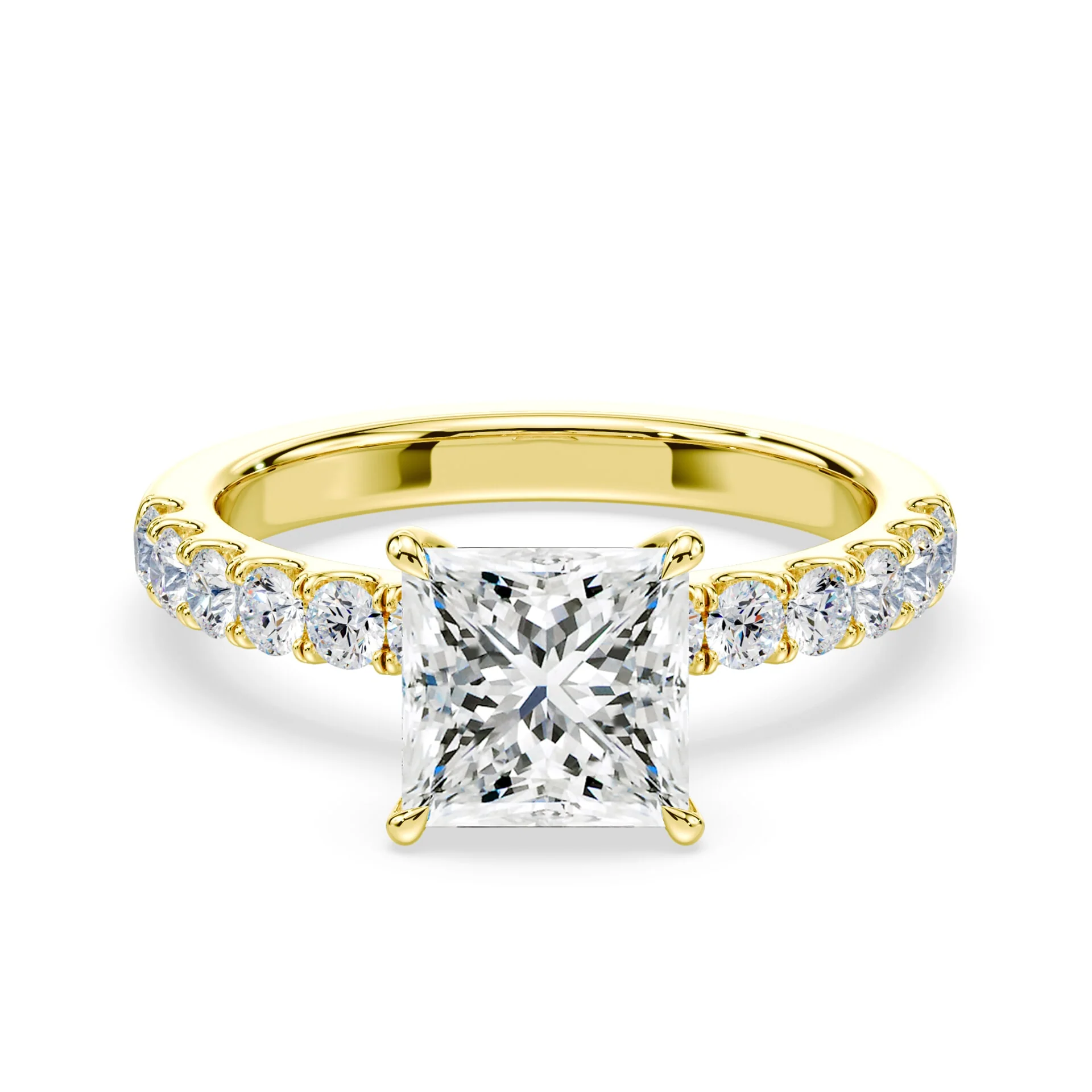 Princess Cut Medium Pave Ring