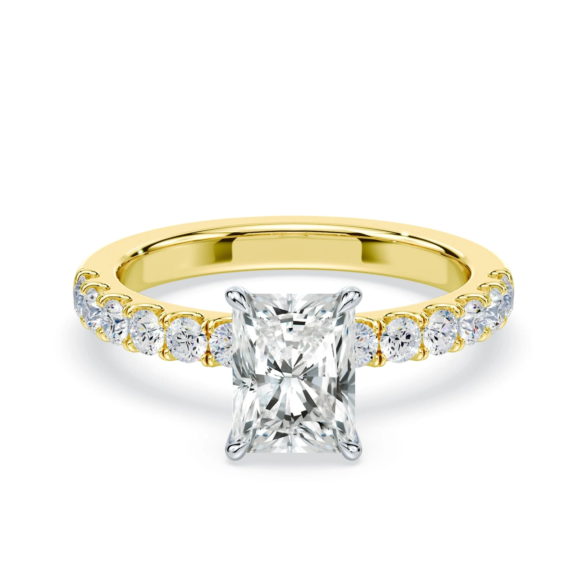 Radiant Cut Medium Pave Ring