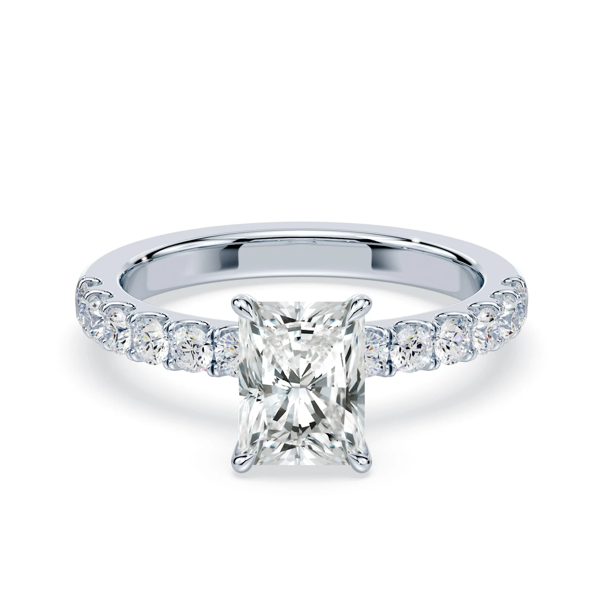 Radiant Cut Medium Pave Ring