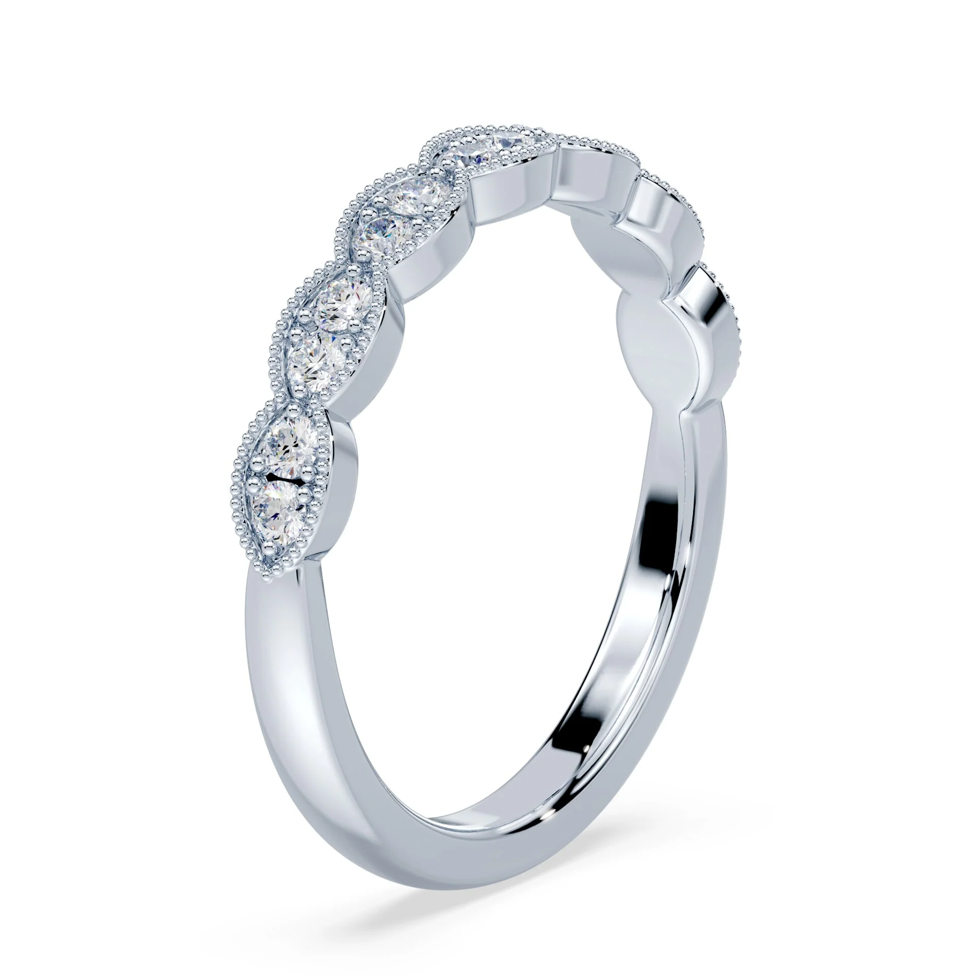 Milgrain Scallop Wedding Ring - Image 2