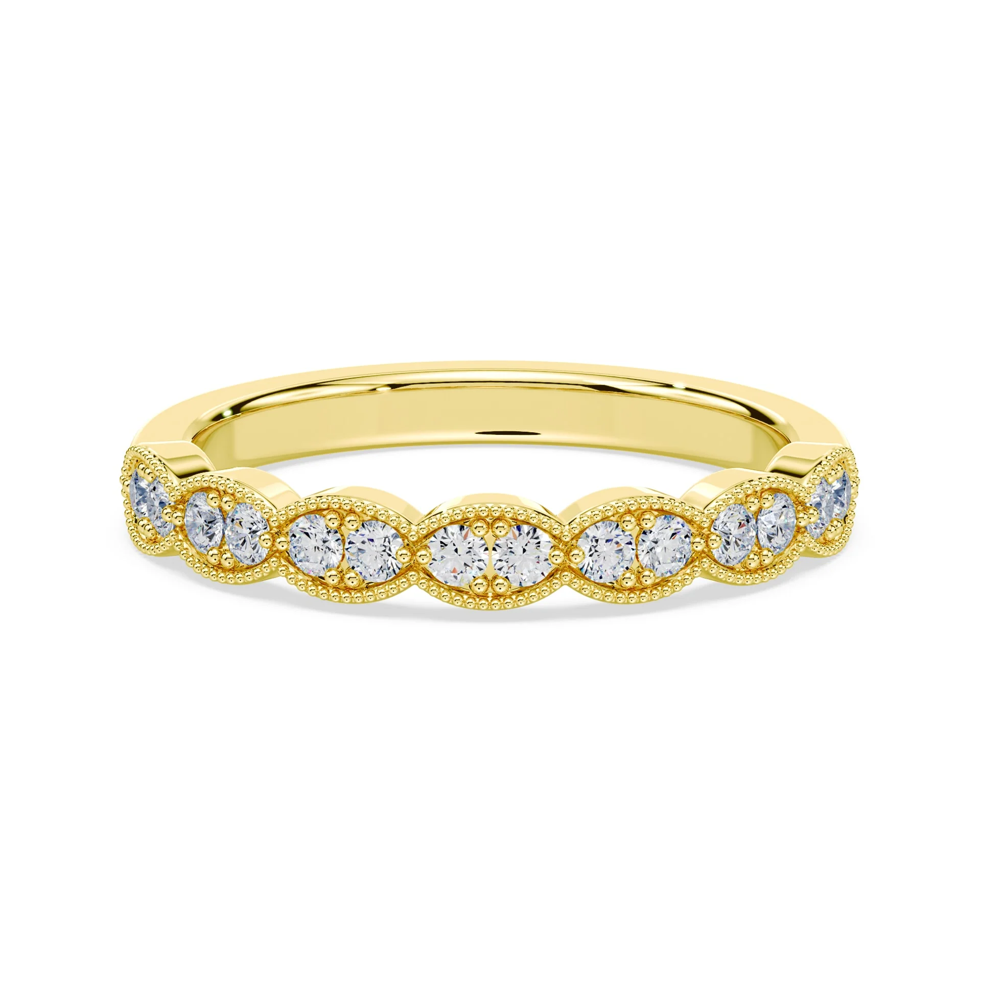 Milgrain Scallop Wedding Ring
