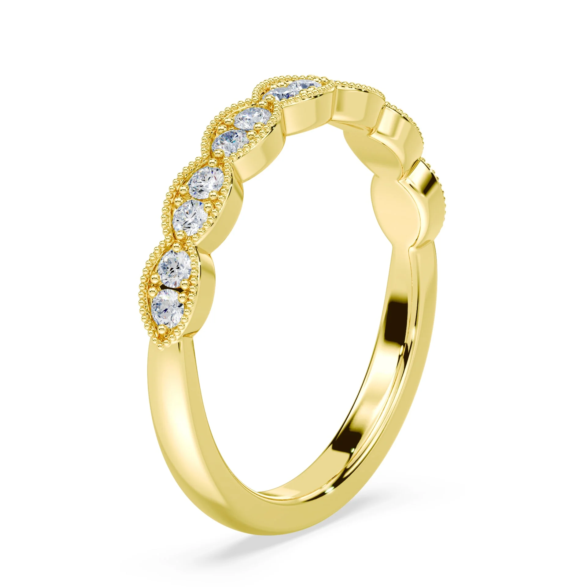 Milgrain Scallop Wedding Ring - Image 2