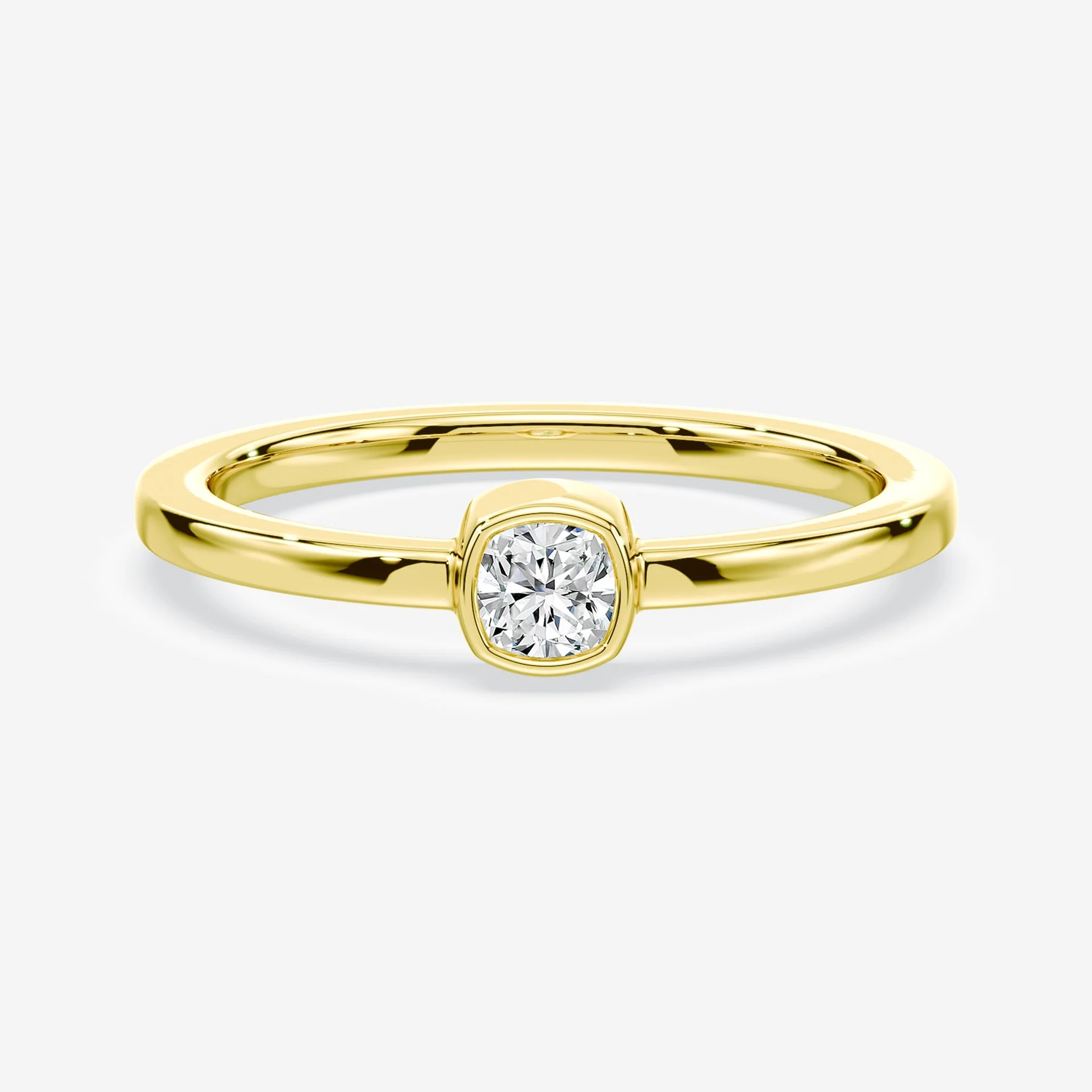 Cushion Cut Mini Bezel Ring