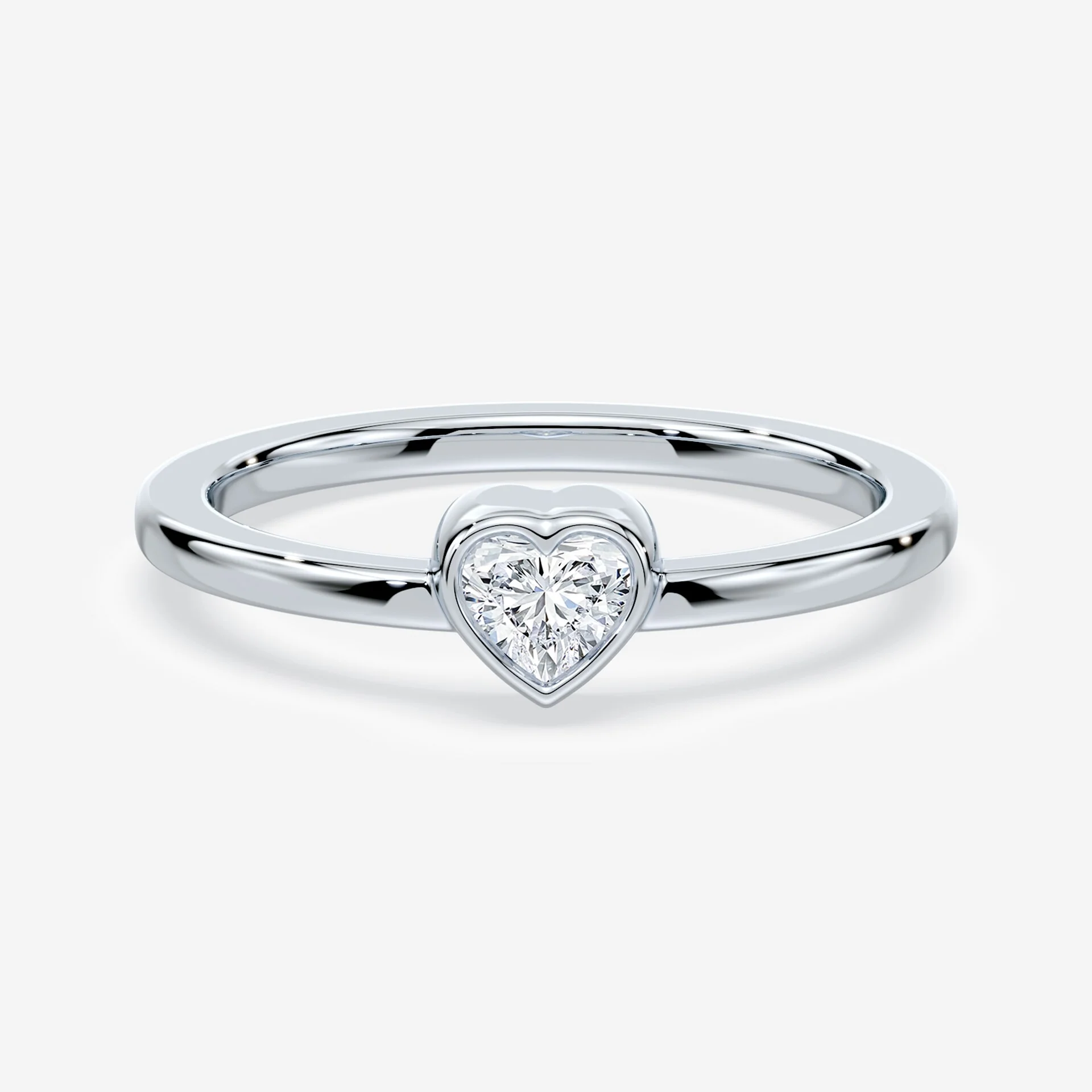 Heart Shaped Mini Bezel Ring