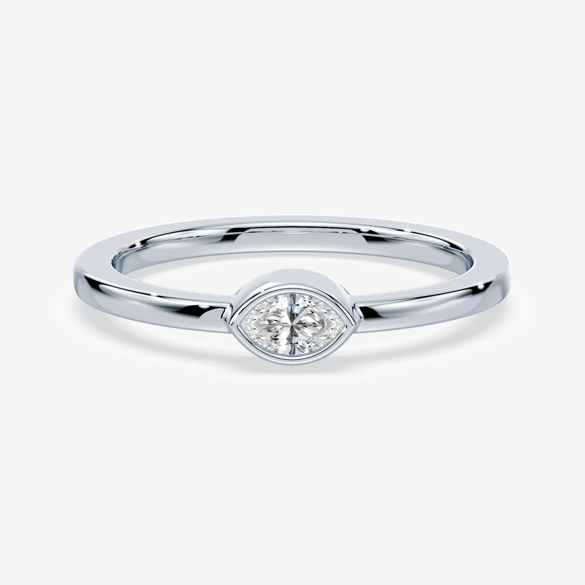 Marquise Cut Mini Bezel Ring