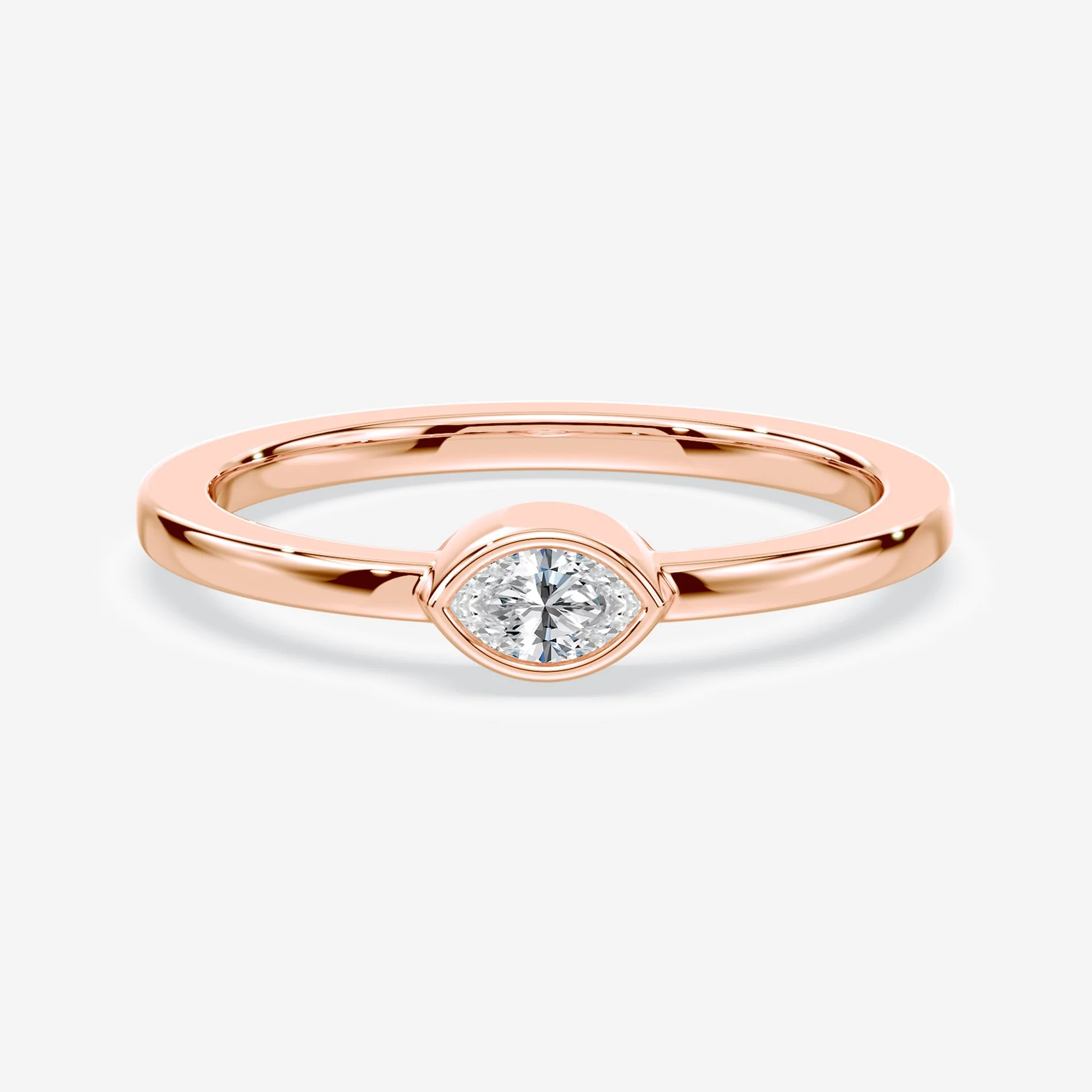 Marquise Cut Mini Bezel Ring