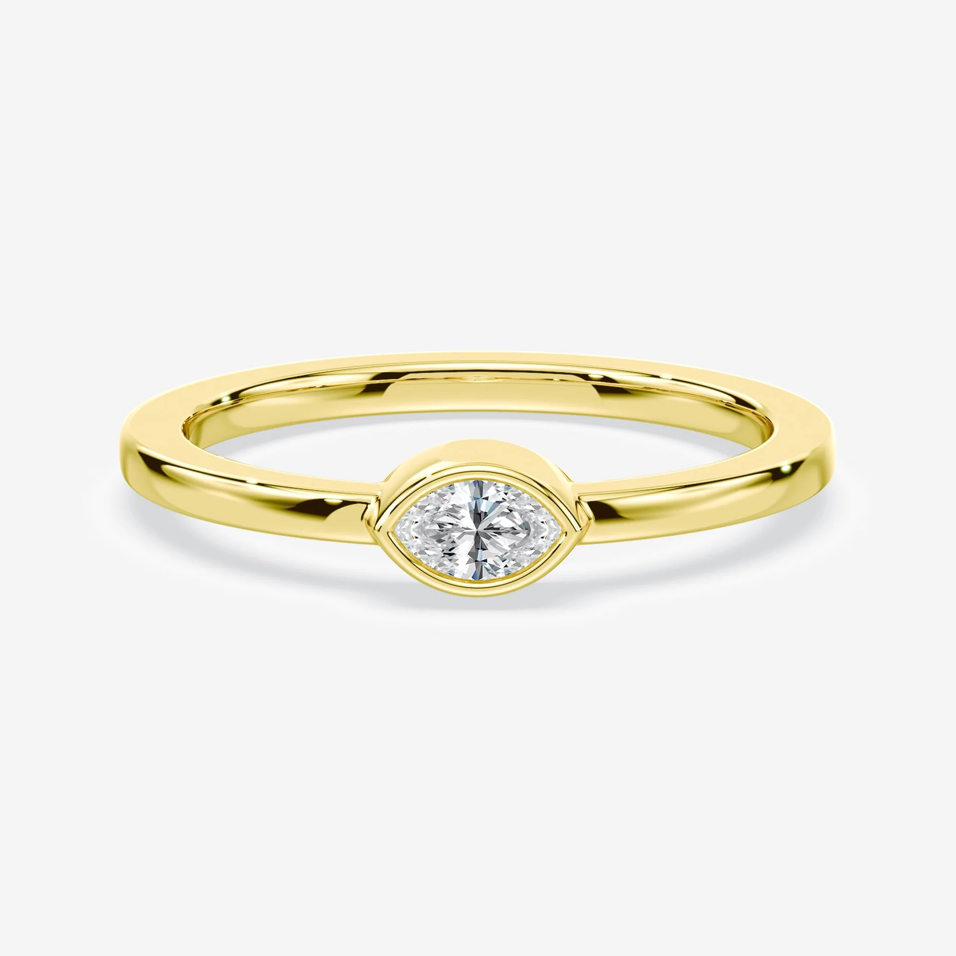 Marquise Cut Mini Bezel Ring
