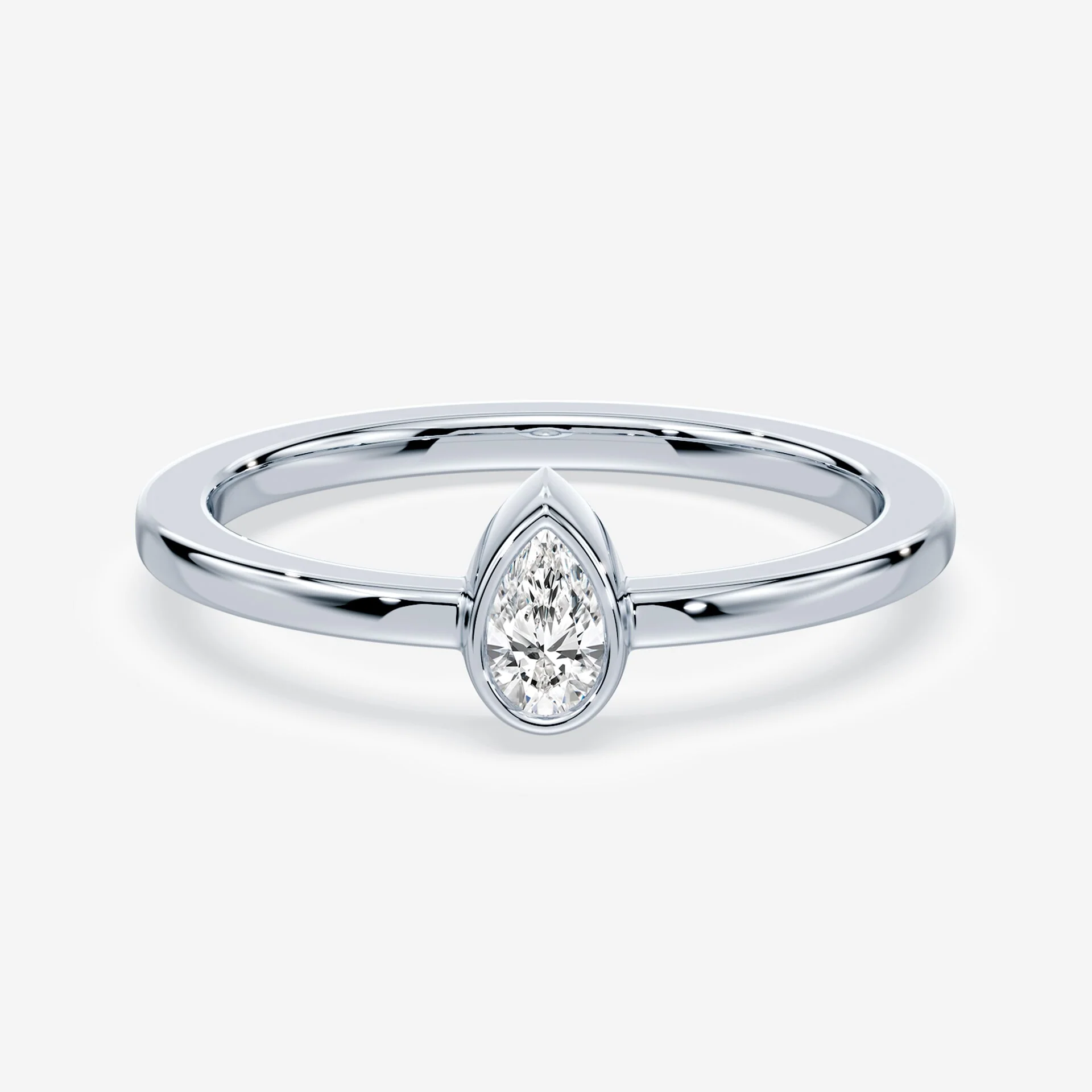 Pear Shaped Mini Bezel Ring