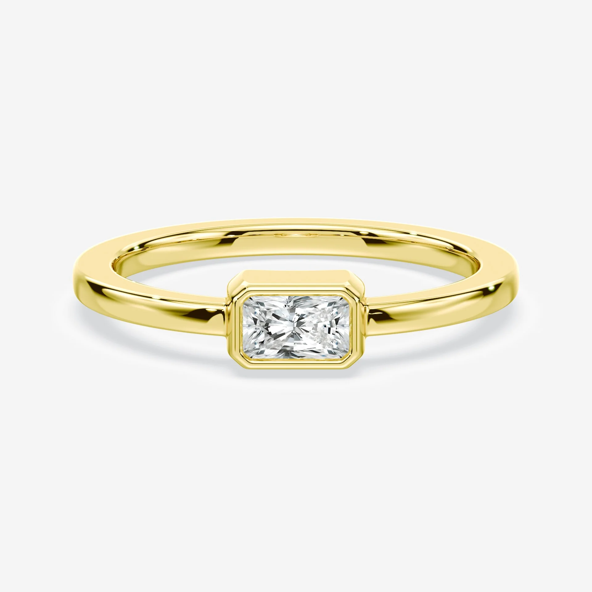 Radiant Cut Mini Bezel Ring