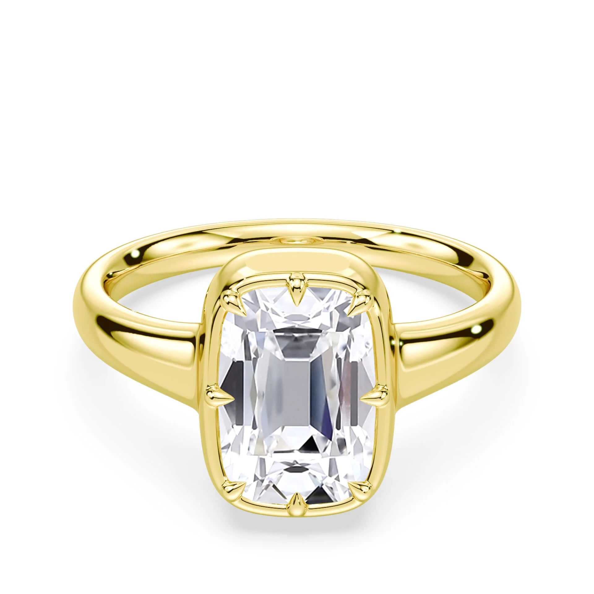 Old Mine Cut Button Back Ring