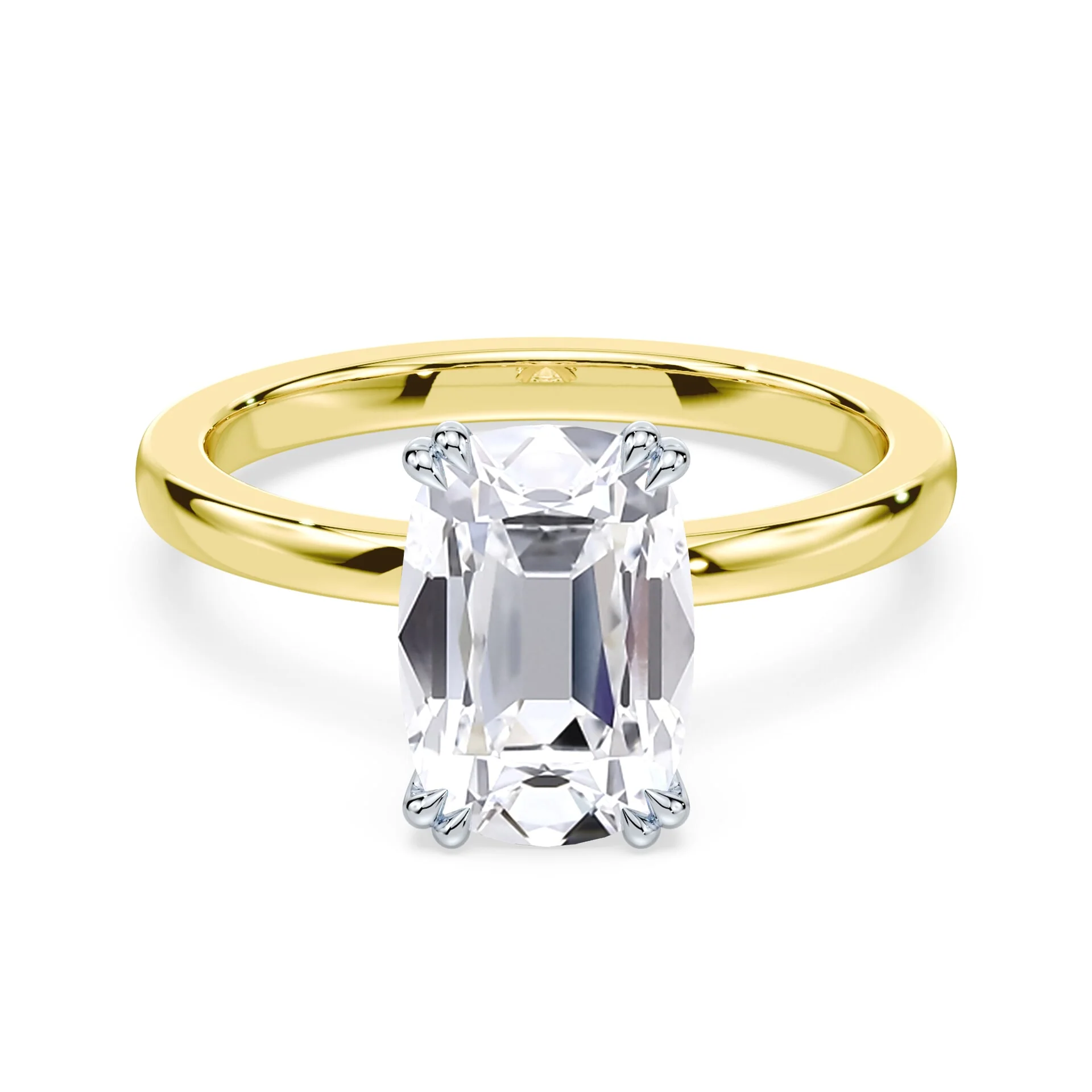 Old Mine Double Prong Half Hidden Halo