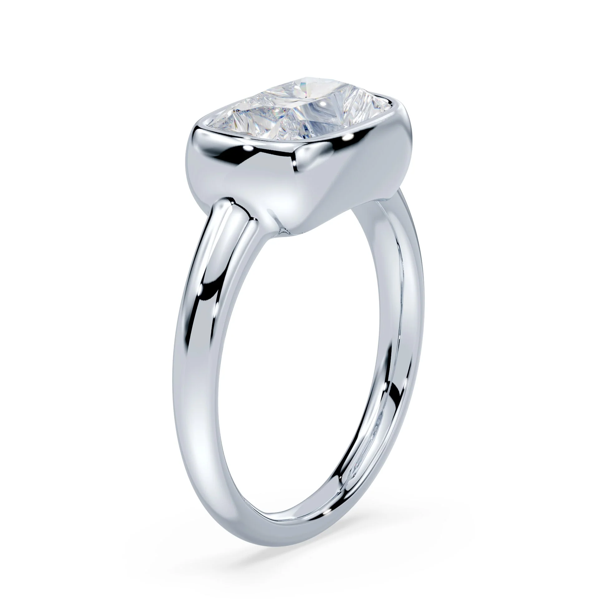 Old Mine Cut East-West Wide Bezel Ring - Image 2