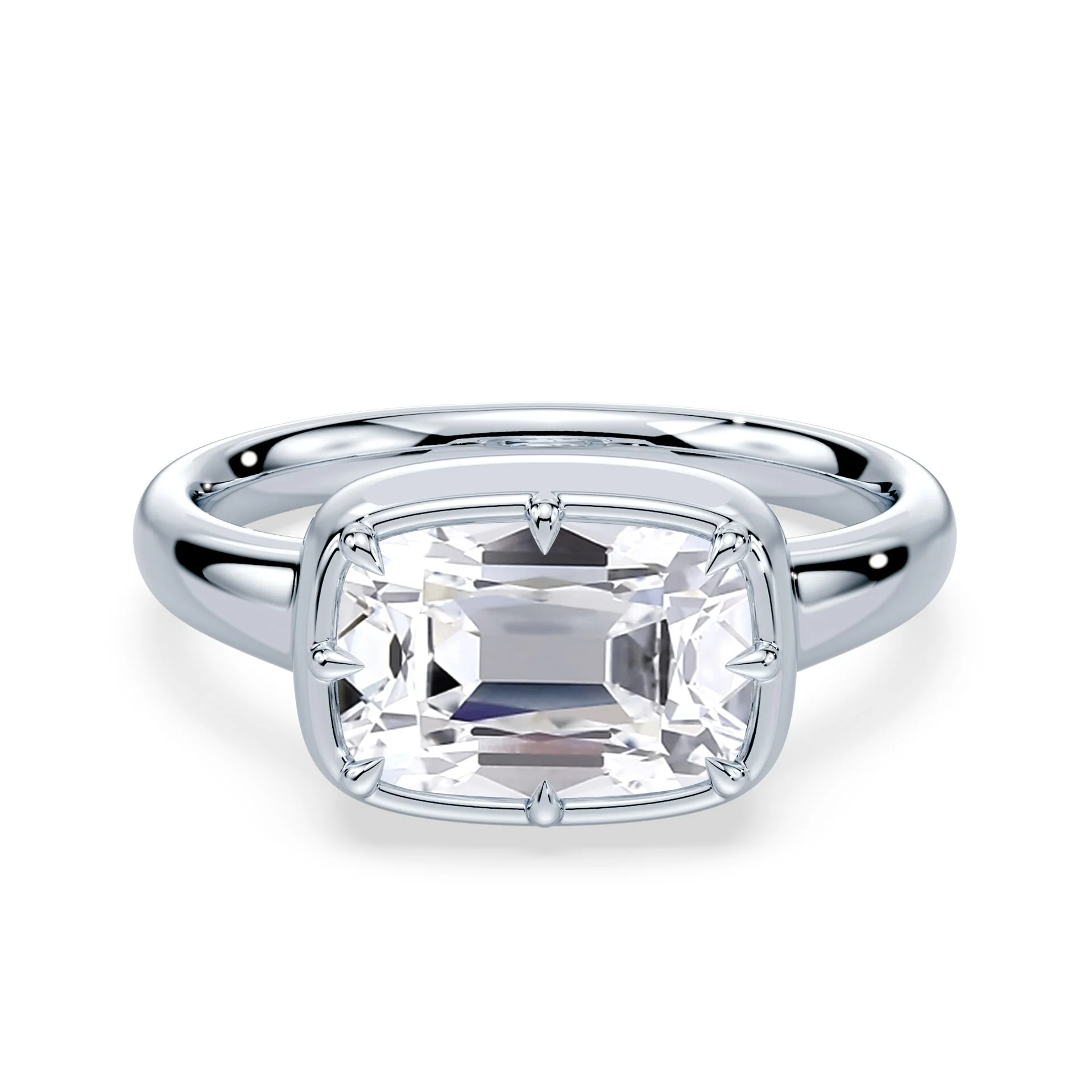 Old Mine Cut East-West Button Back Ring