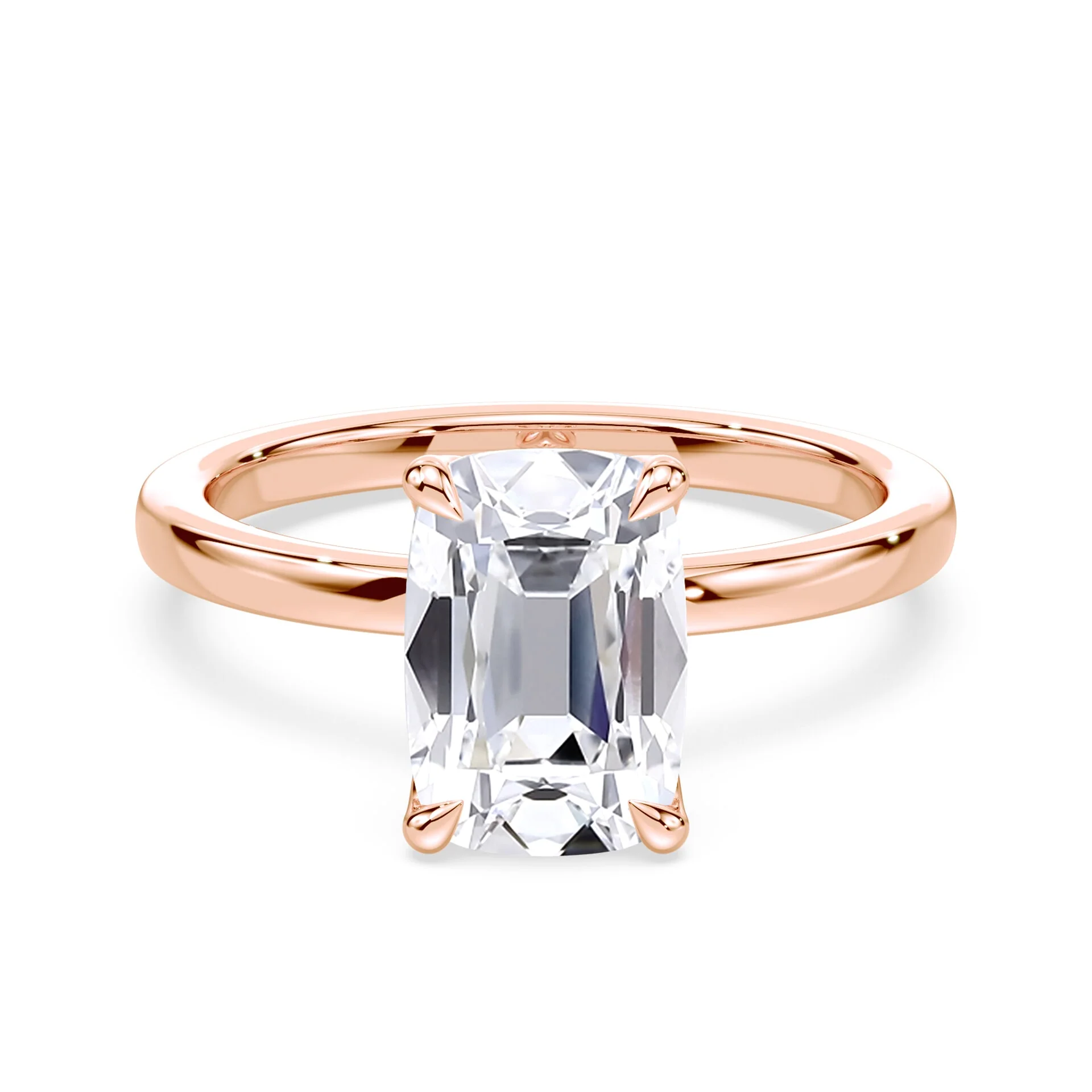 Old Mine Cut Tulip Engagement Ring