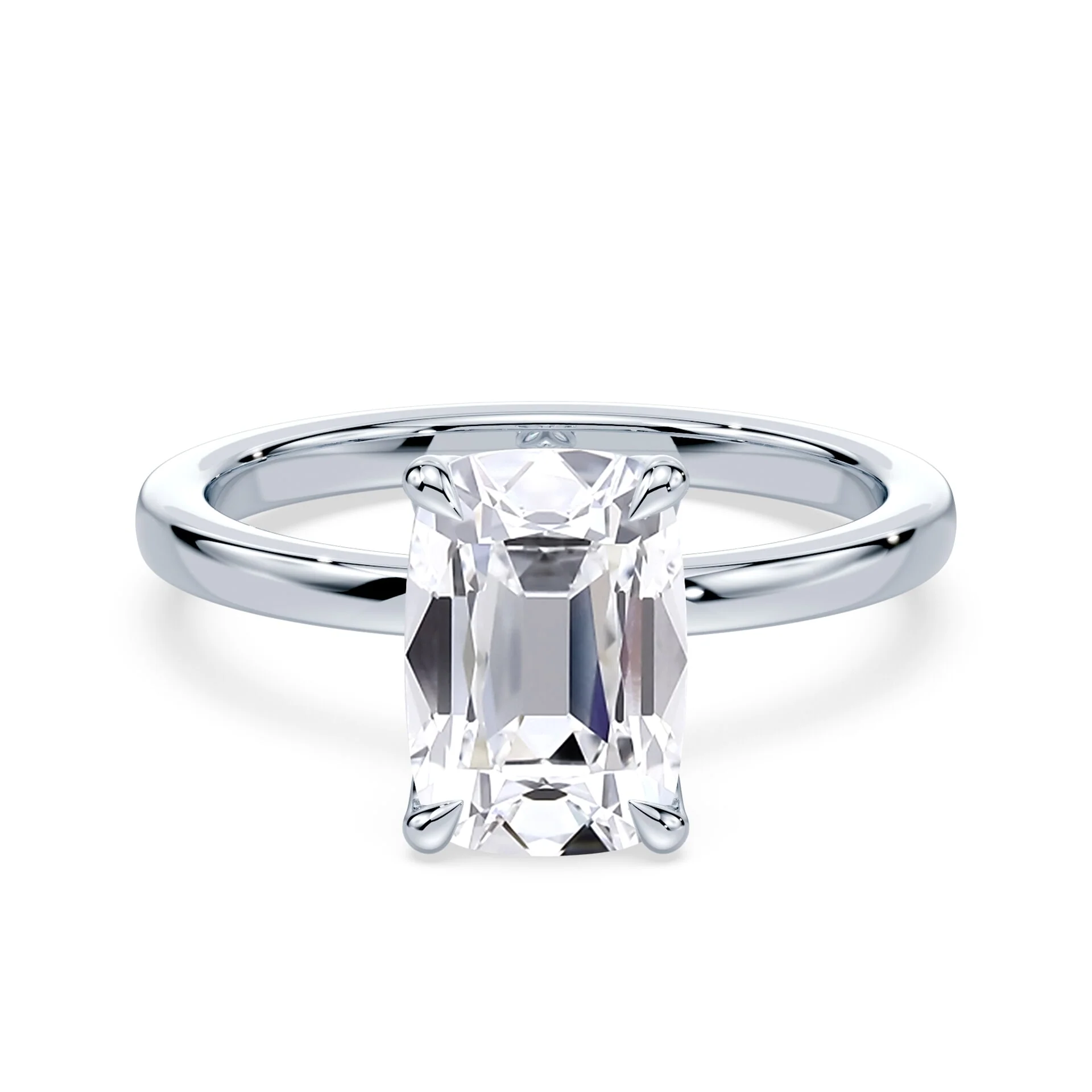 Old Mine Cut Tulip Engagement Ring