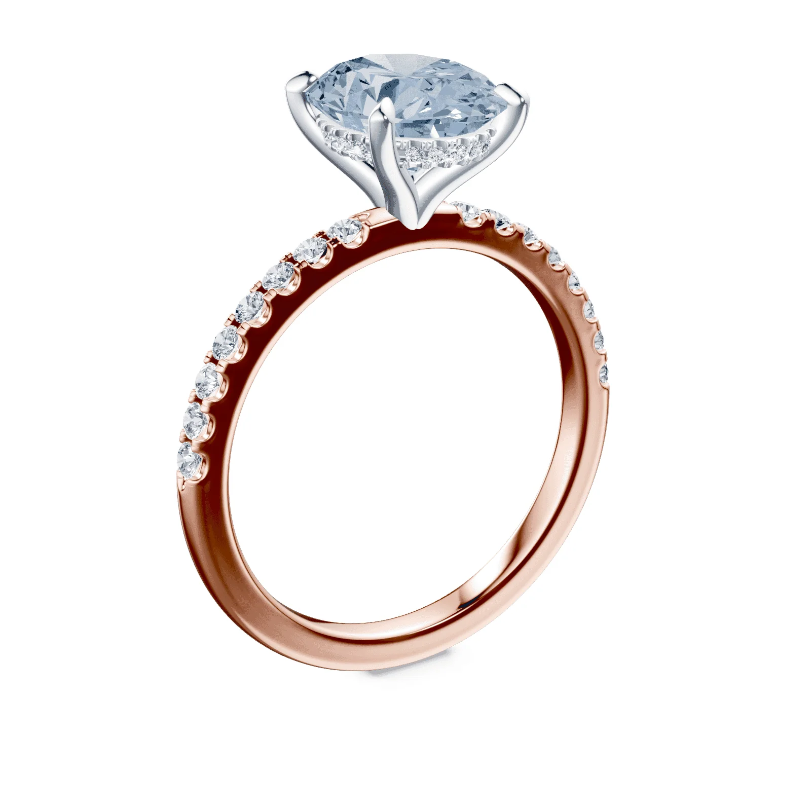 Oval Blue Diamond Pave Ring - Image 2