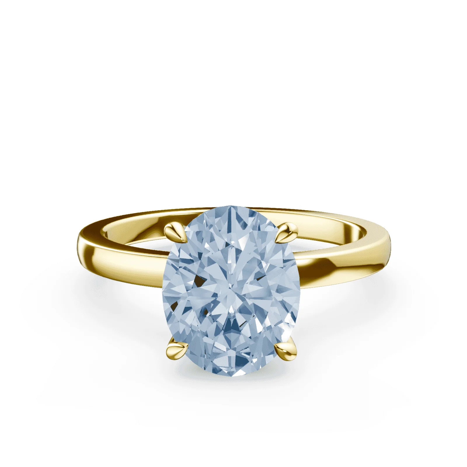 Oval Blue Diamond Ring