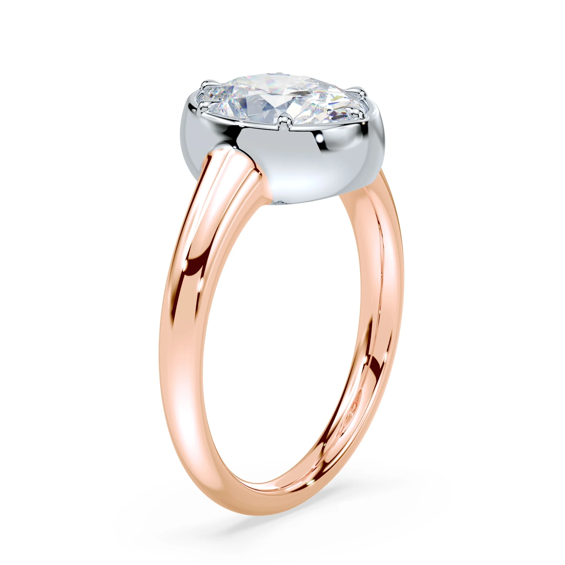 Oval Cut Button Back Ring - Image 2
