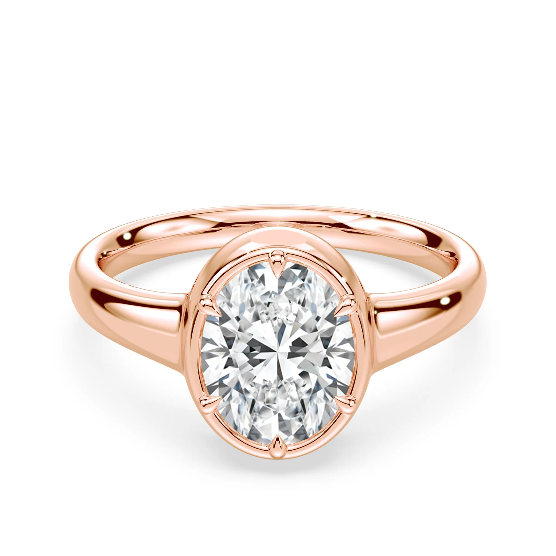 Oval Cut Button Back Ring