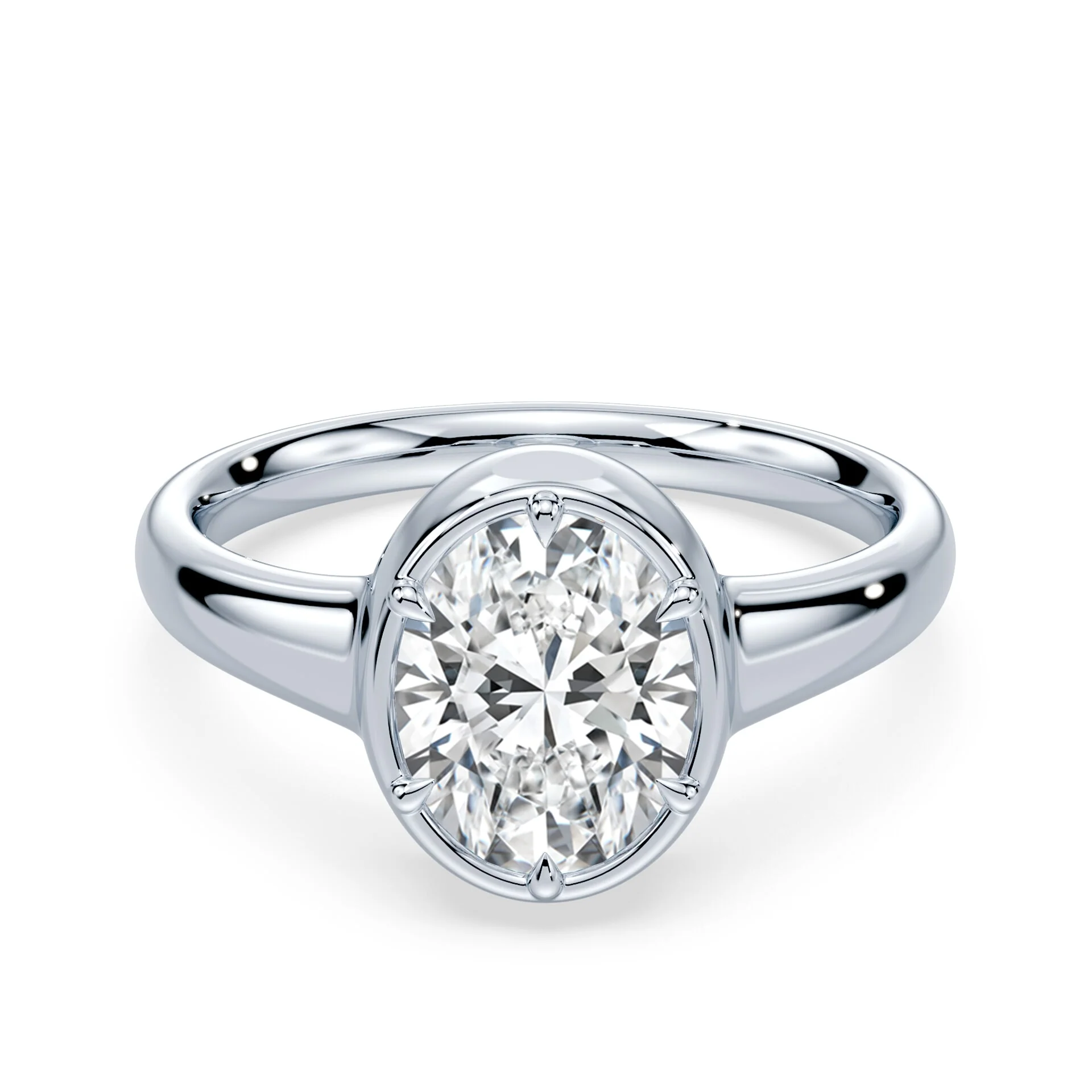 Oval Cut Button Back Ring