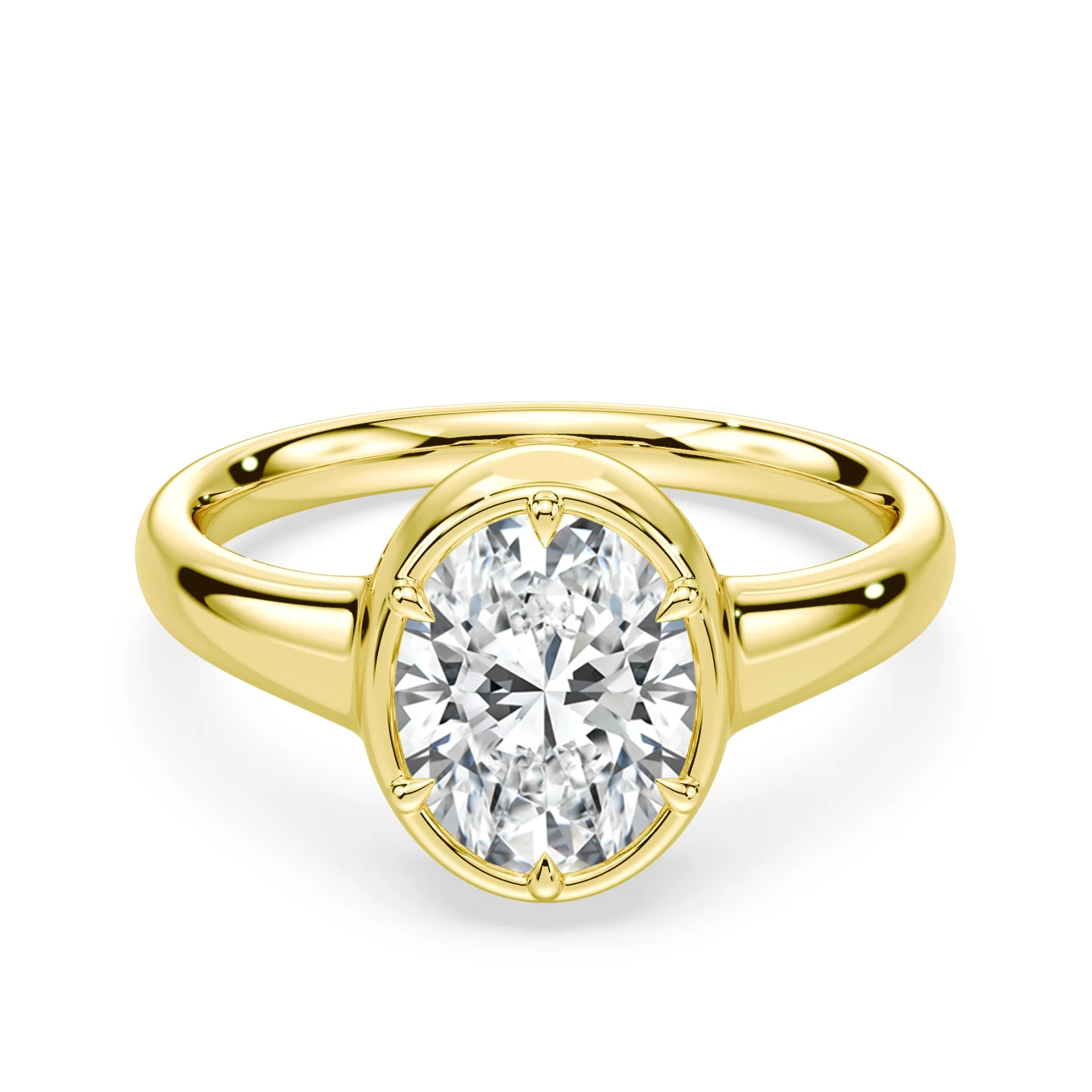 Oval Cut Button Back Ring