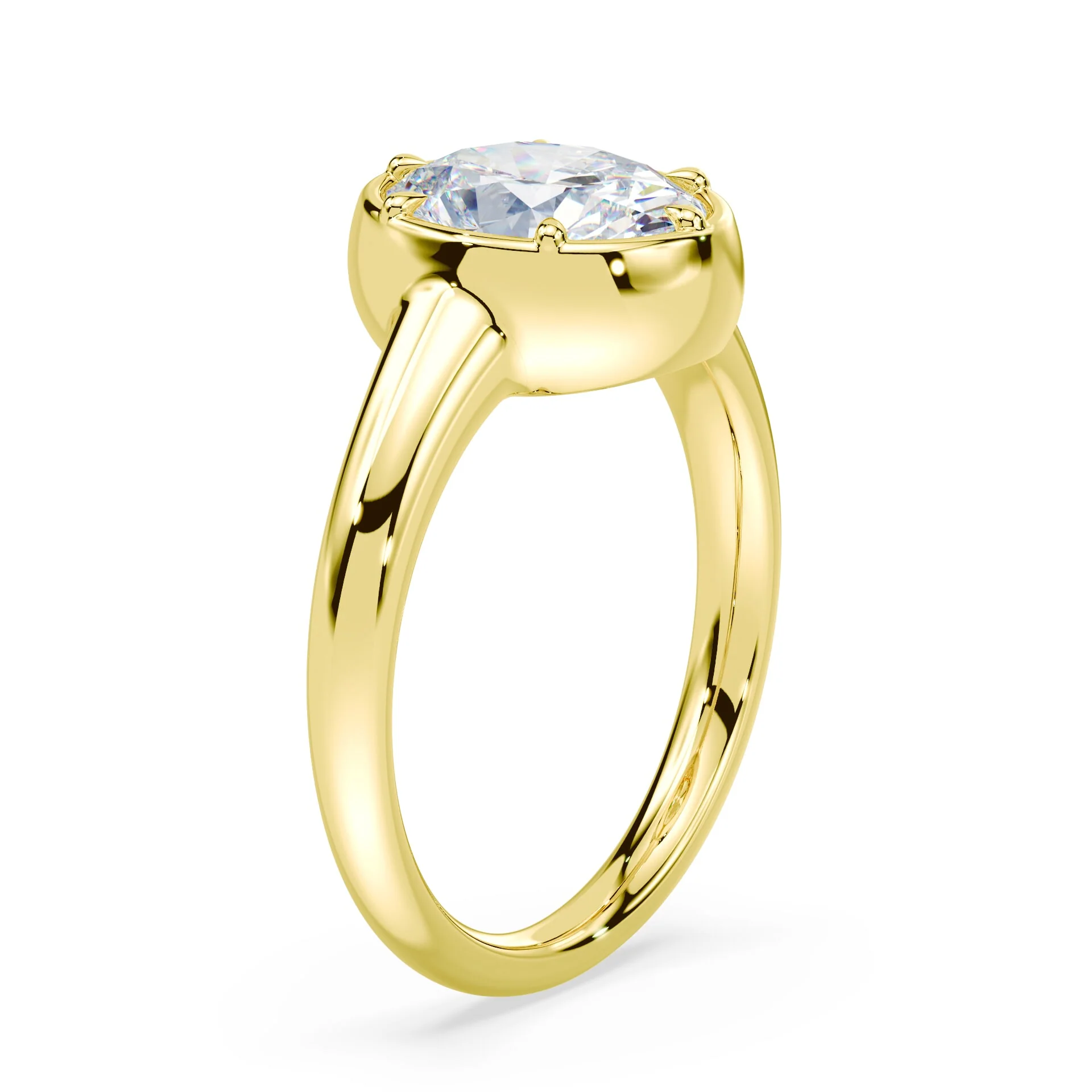 Oval Cut Button Back Ring - Image 2