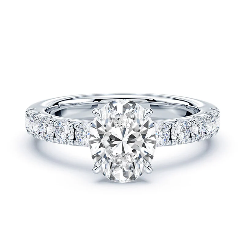 Oval Low Profile Wide Pave Ring