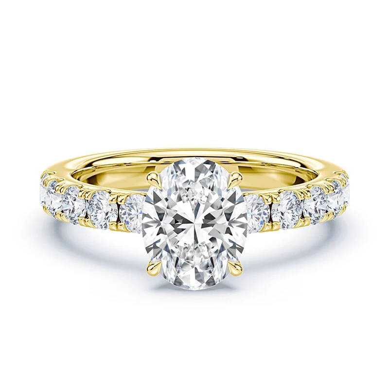 Oval Low Profile Wide Pave Ring