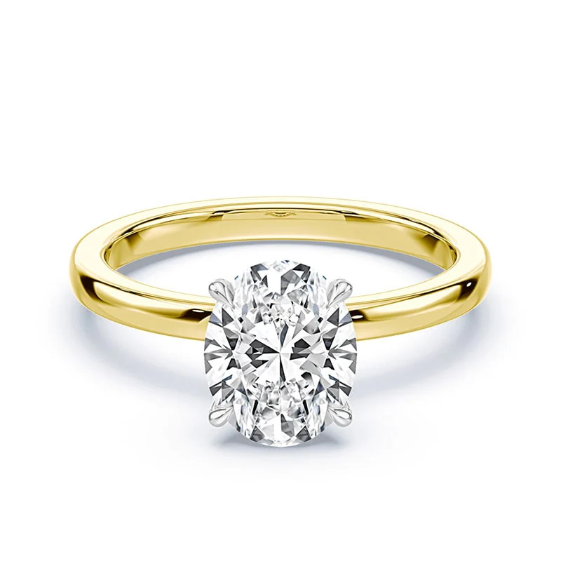 Oval Pave Prongs Engagement Ring