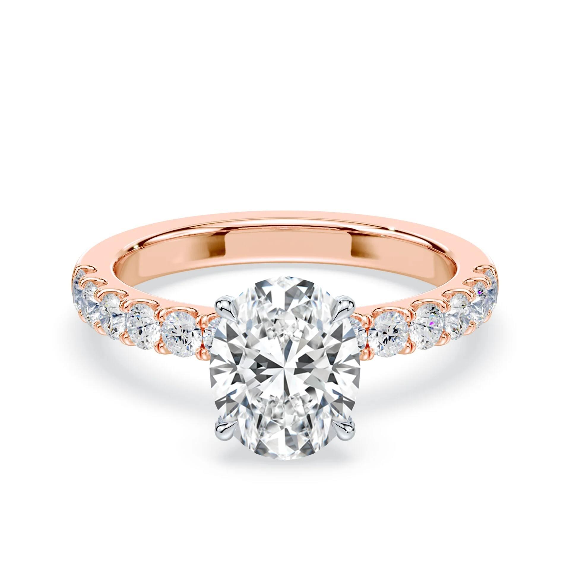 Oval Allover Pave Medium Band Ring