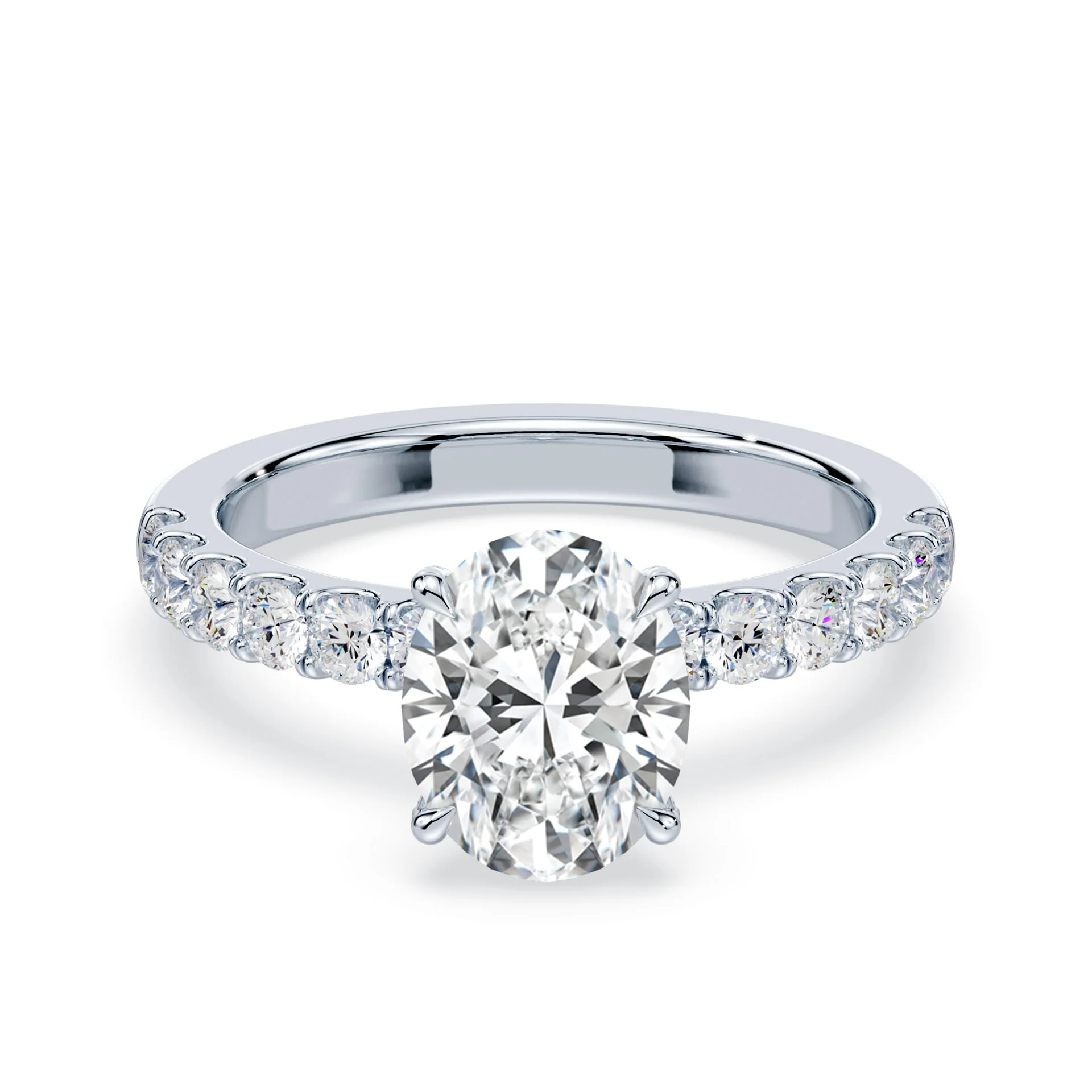 Oval Allover Pave Medium Band Ring