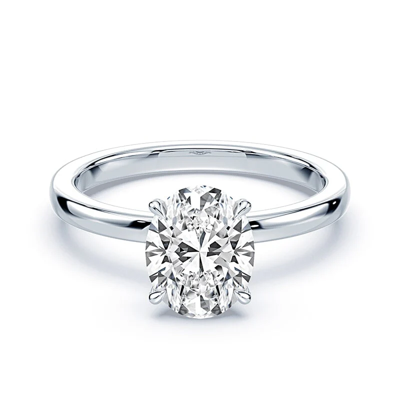 Oval Pave Prongs Engagement Ring