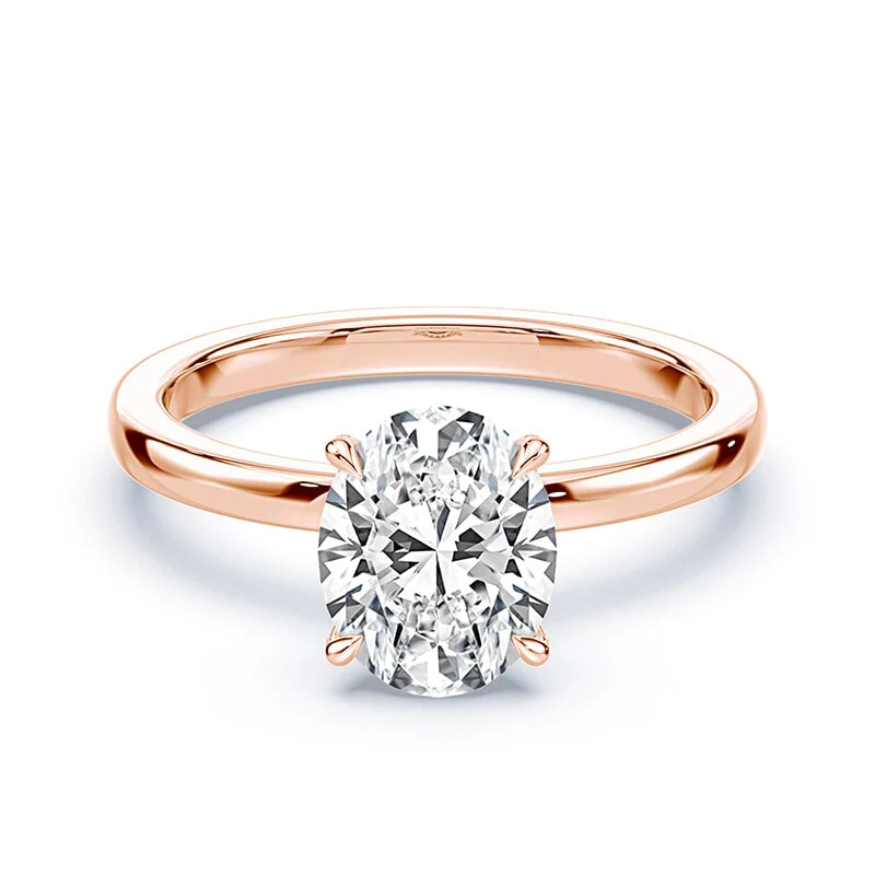 Oval Pave Prongs Engagement Ring