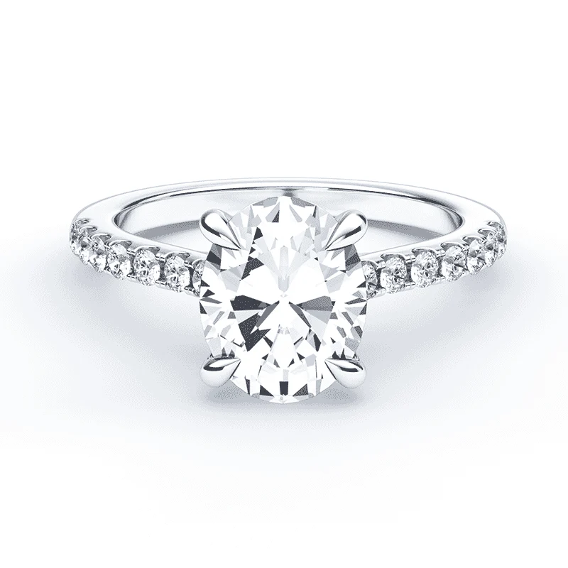 Oval Mini Cathedral Pave Ring