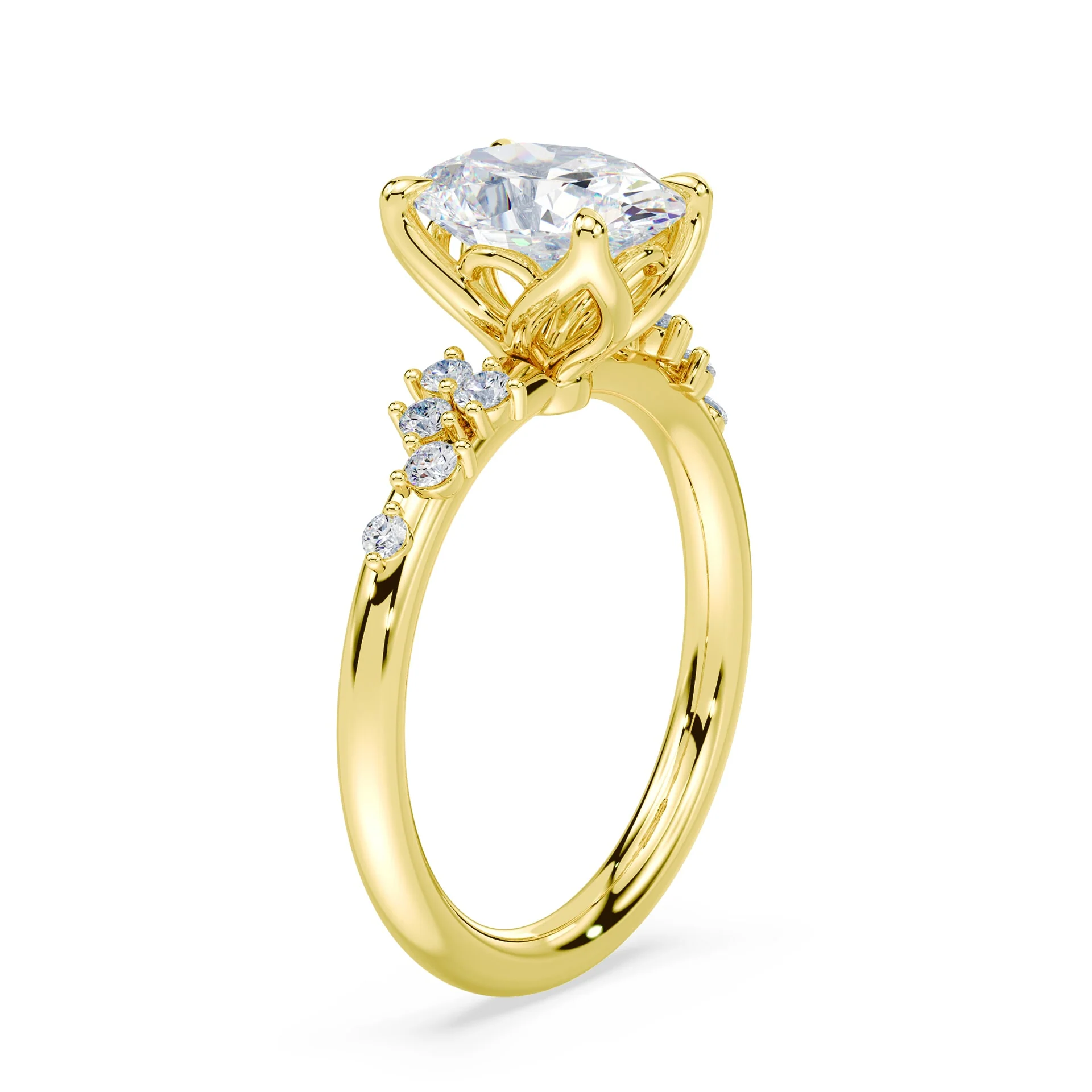 Oval Petals Cluster Ring - Image 2