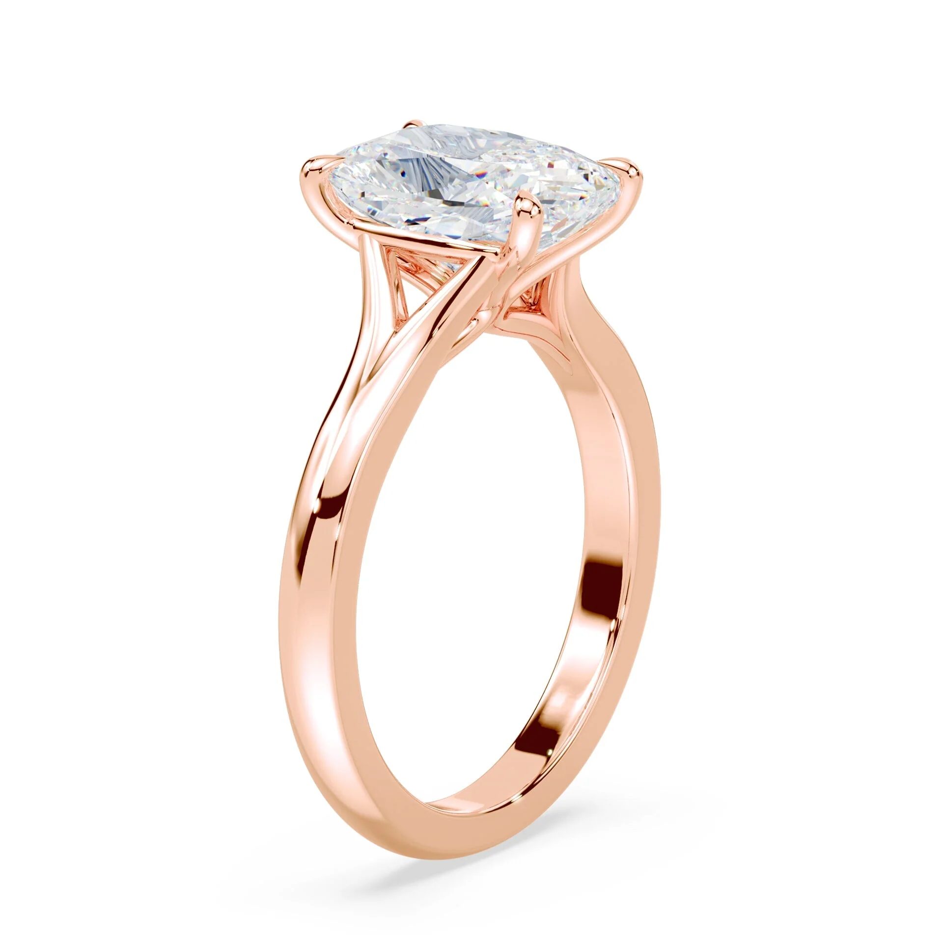 Oval Split Shank Solitaire - Image 2