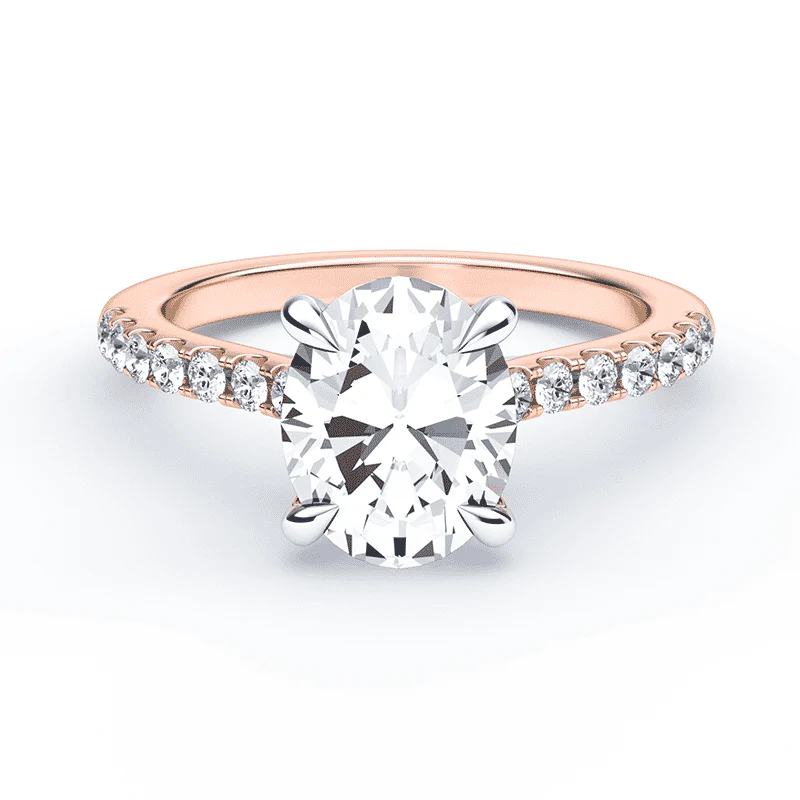 Oval Cathedral Pave Ring