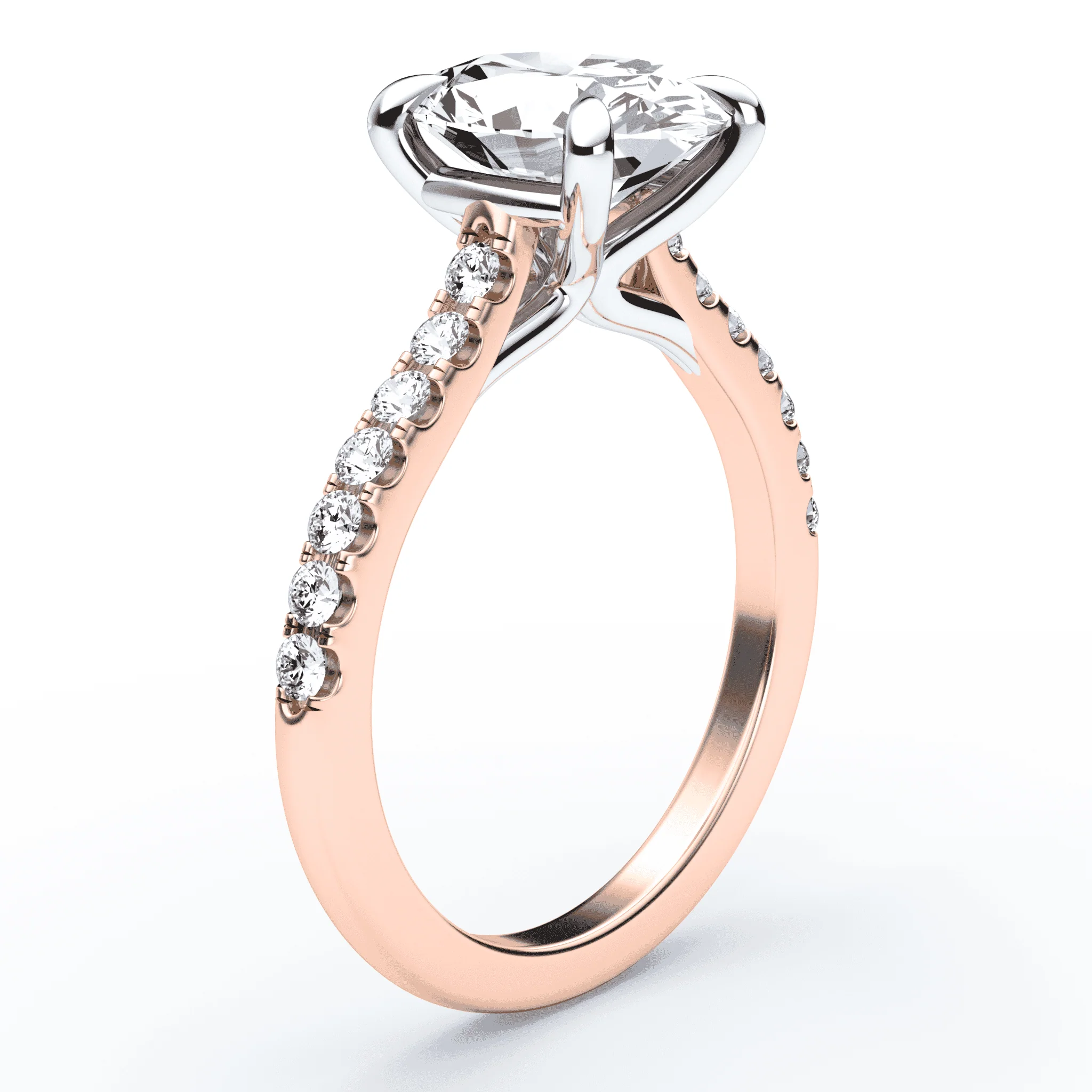 Oval Cathedral Pave Ring - Image 2