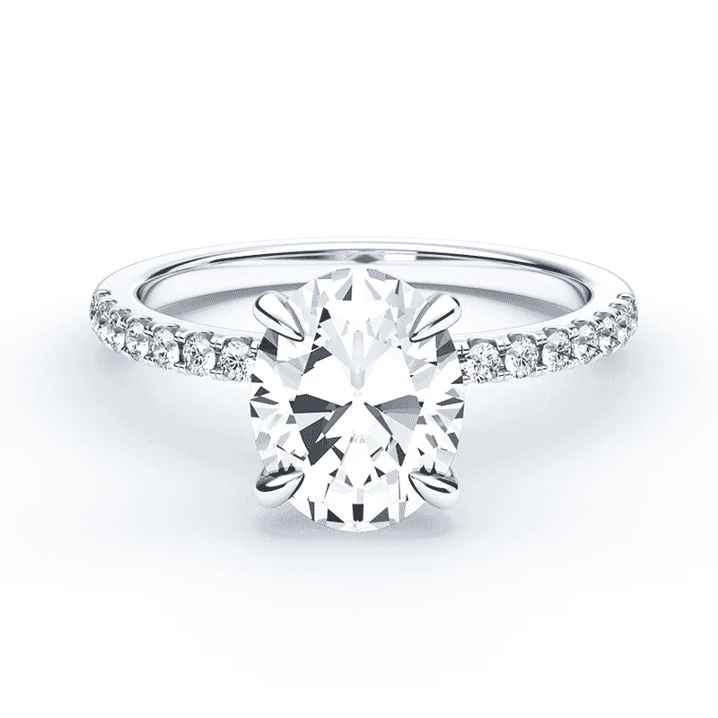 Oval Low Profile Pave Ring